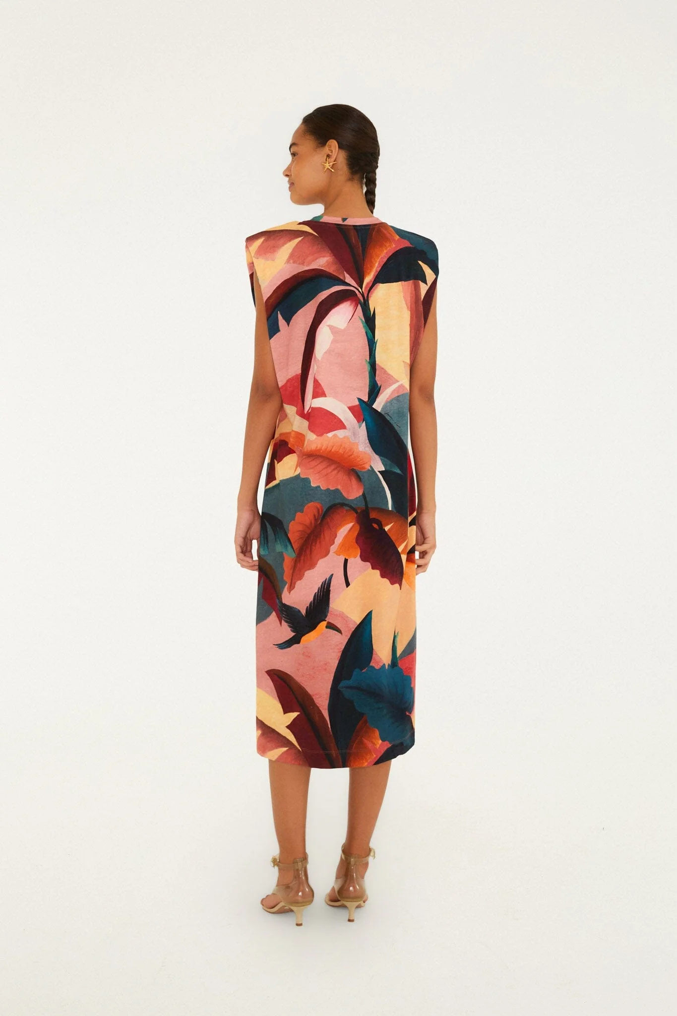 Multicolor Atlantic Rainforest  T-Shirt Midi Dress - Image 3