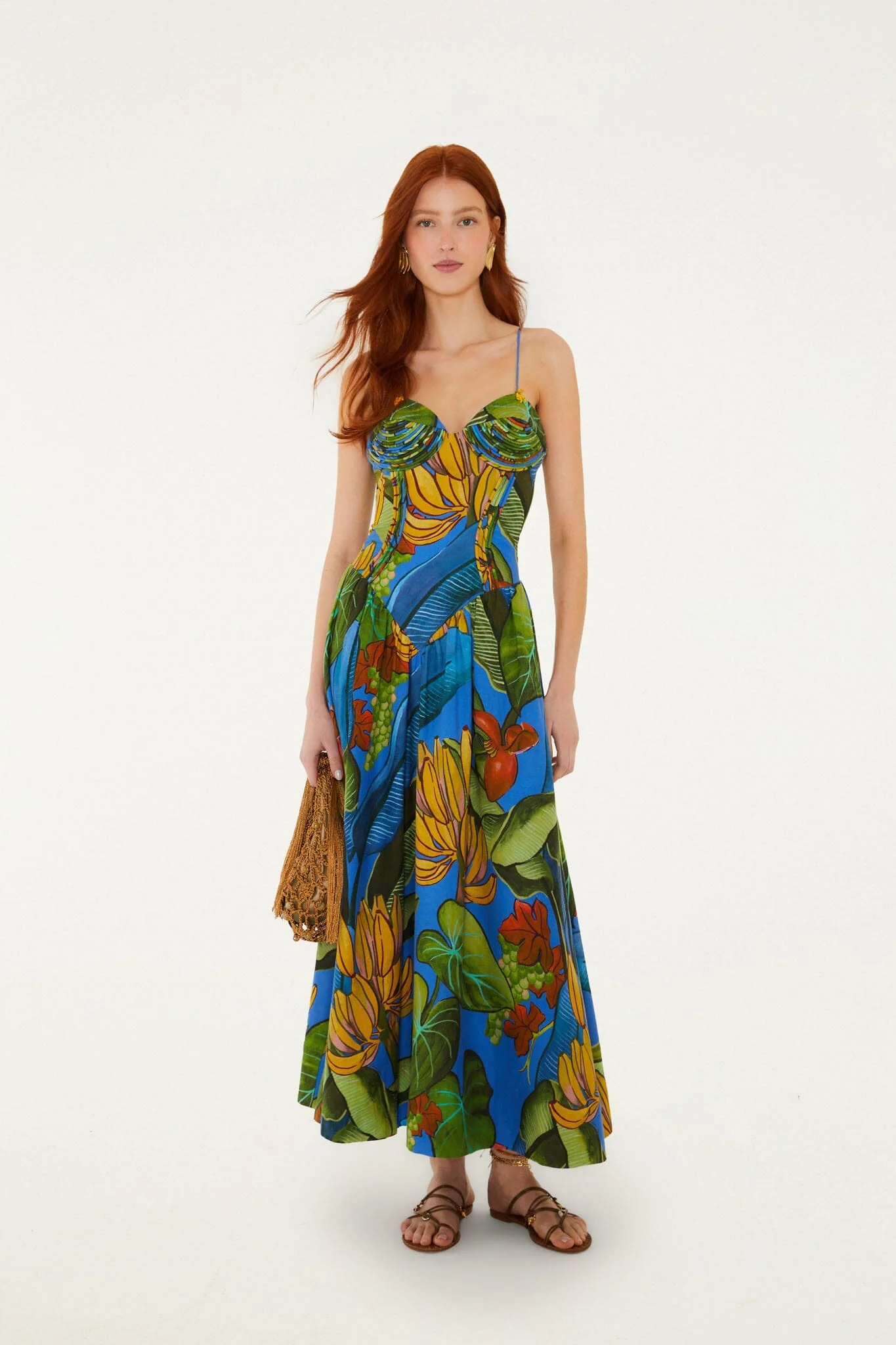 Blue Banana Grapes 3d Bodice Sleeveless Maxi Dress - Image 3