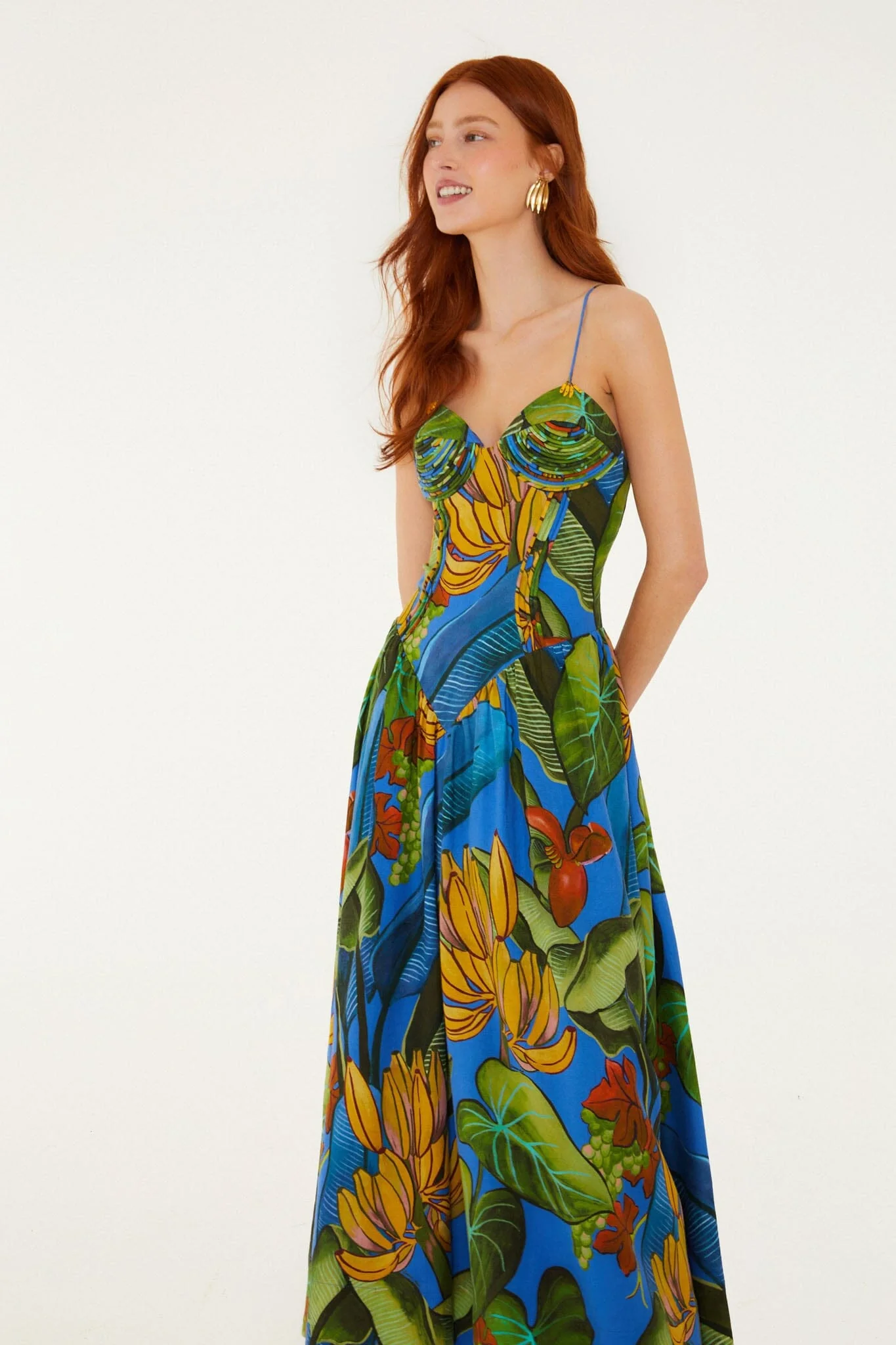 Blue Banana Grapes 3d Bodice Sleeveless Maxi Dress - Image 6