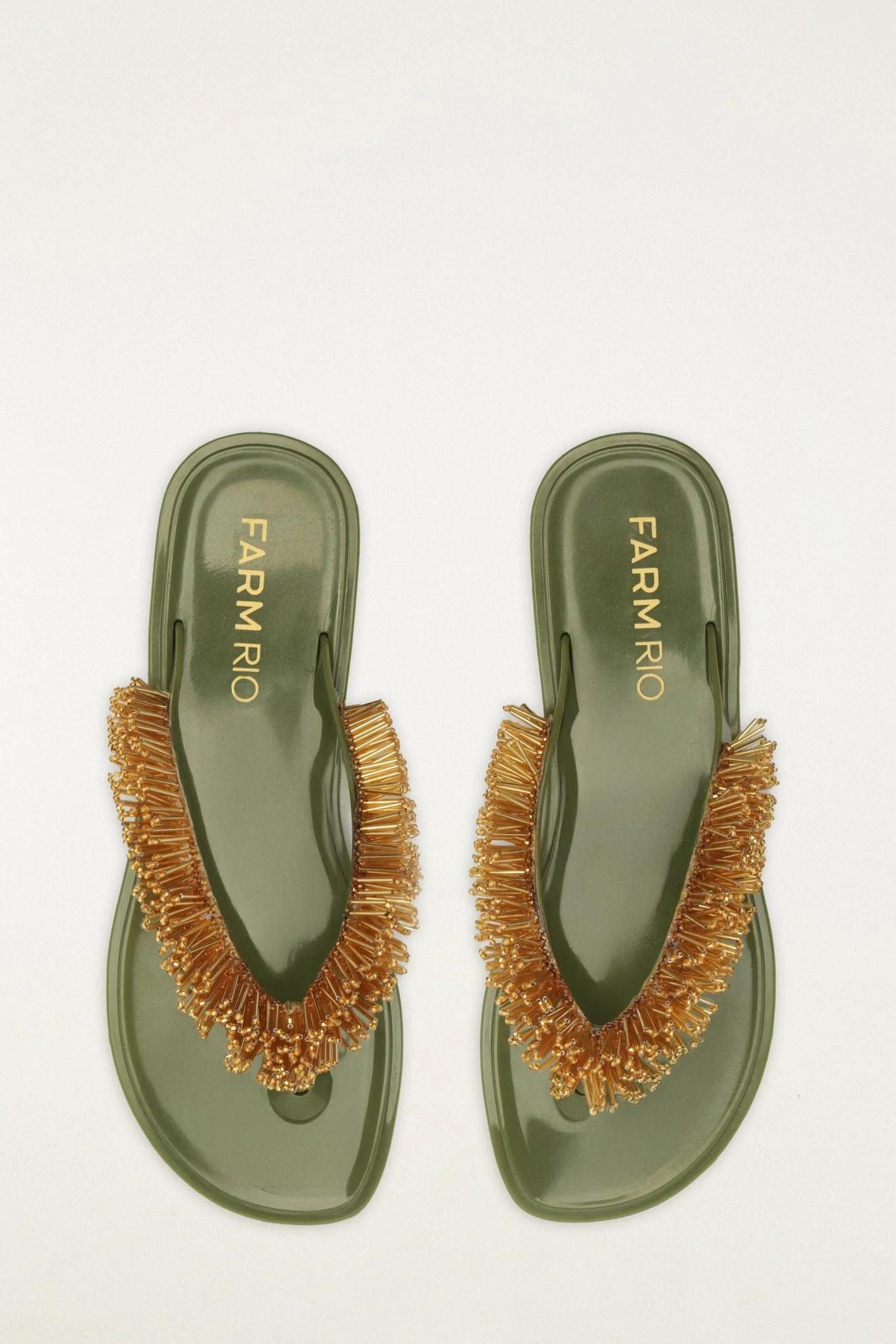 Green Beaded Splash Jelly Sandal - Image 3