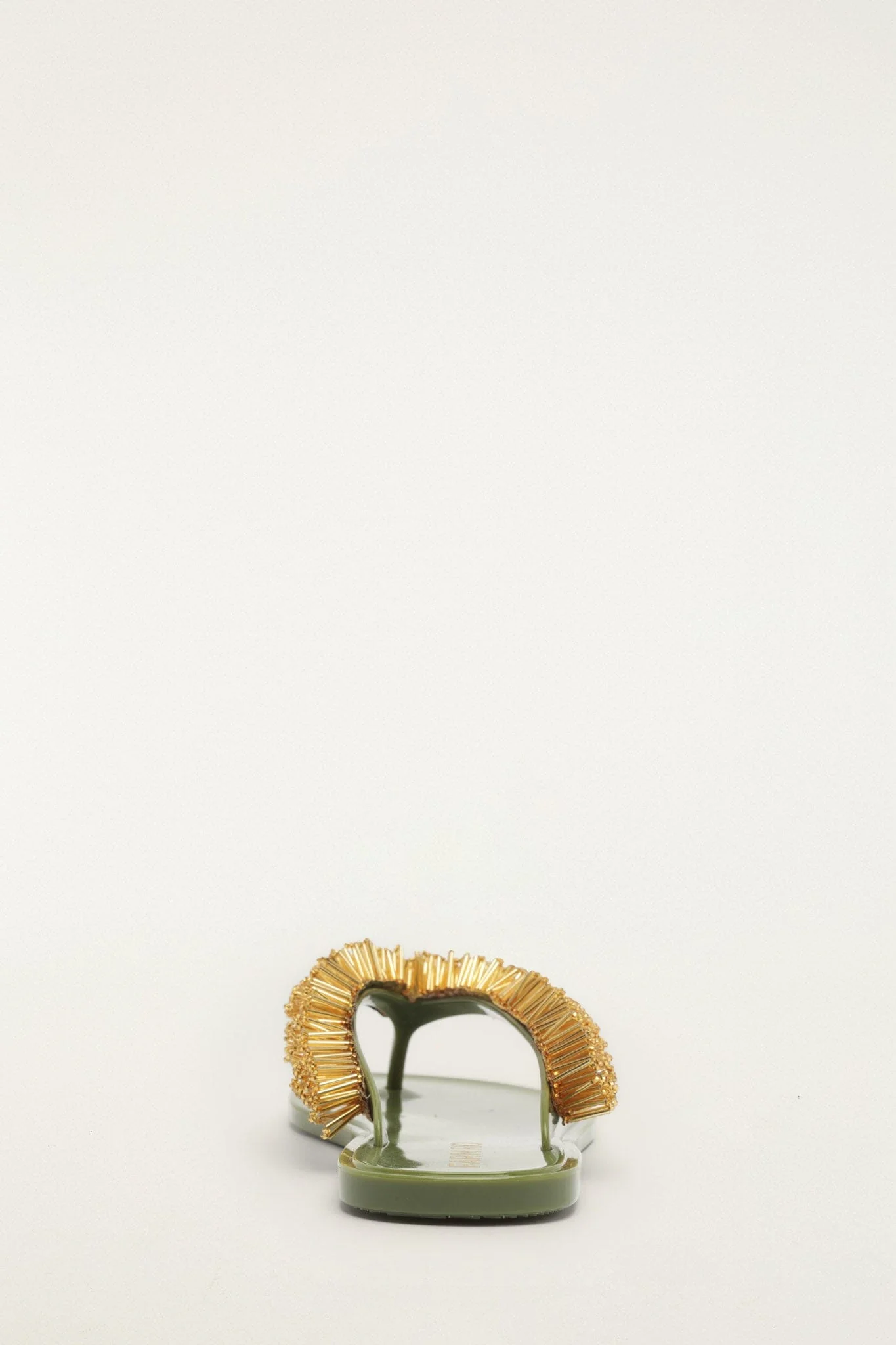 Green Beaded Splash Jelly Sandal - Image 4