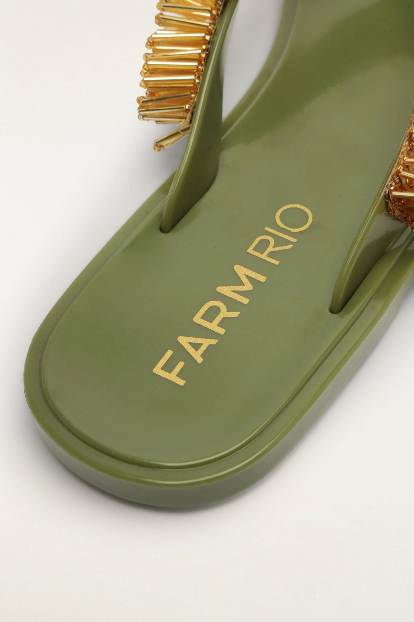 Green Beaded Splash Jelly Sandal - Image 6