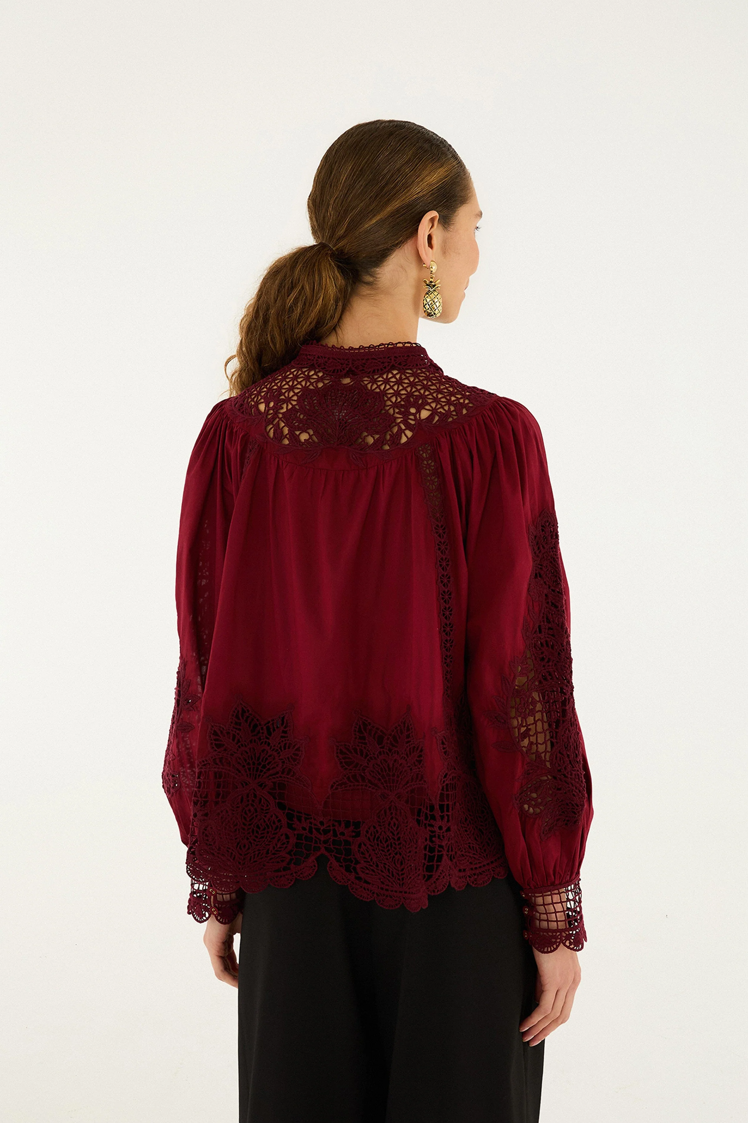 Berry Garden Guipure Blouse - Image 3