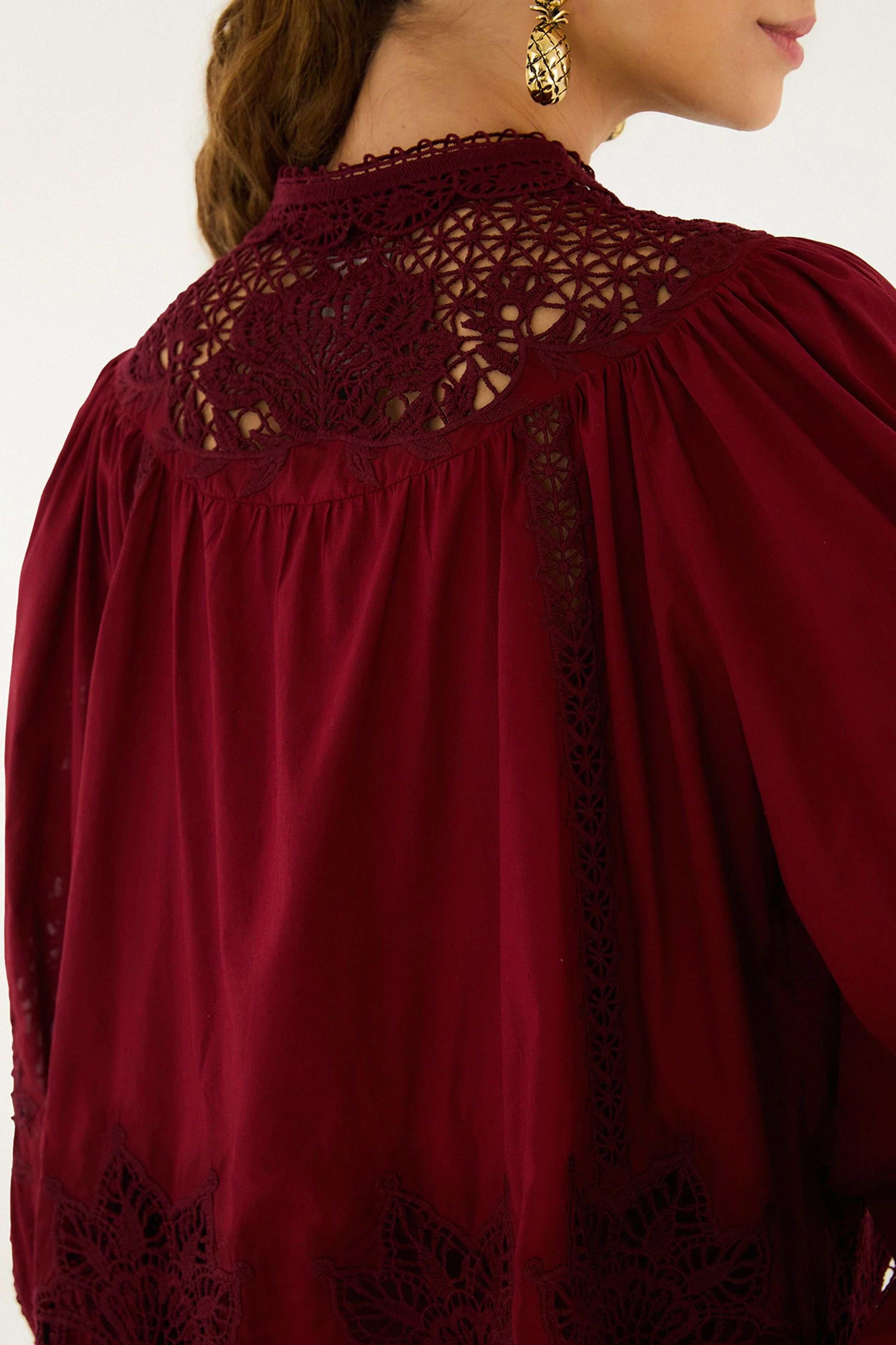 Berry Garden Guipure Blouse - Image 4