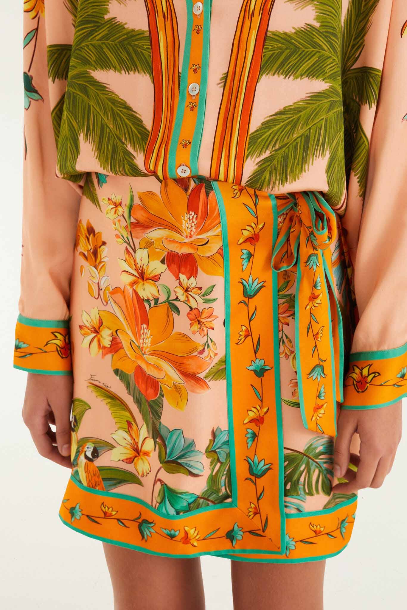 Multicolor Birds Mini Skirt - Image 5