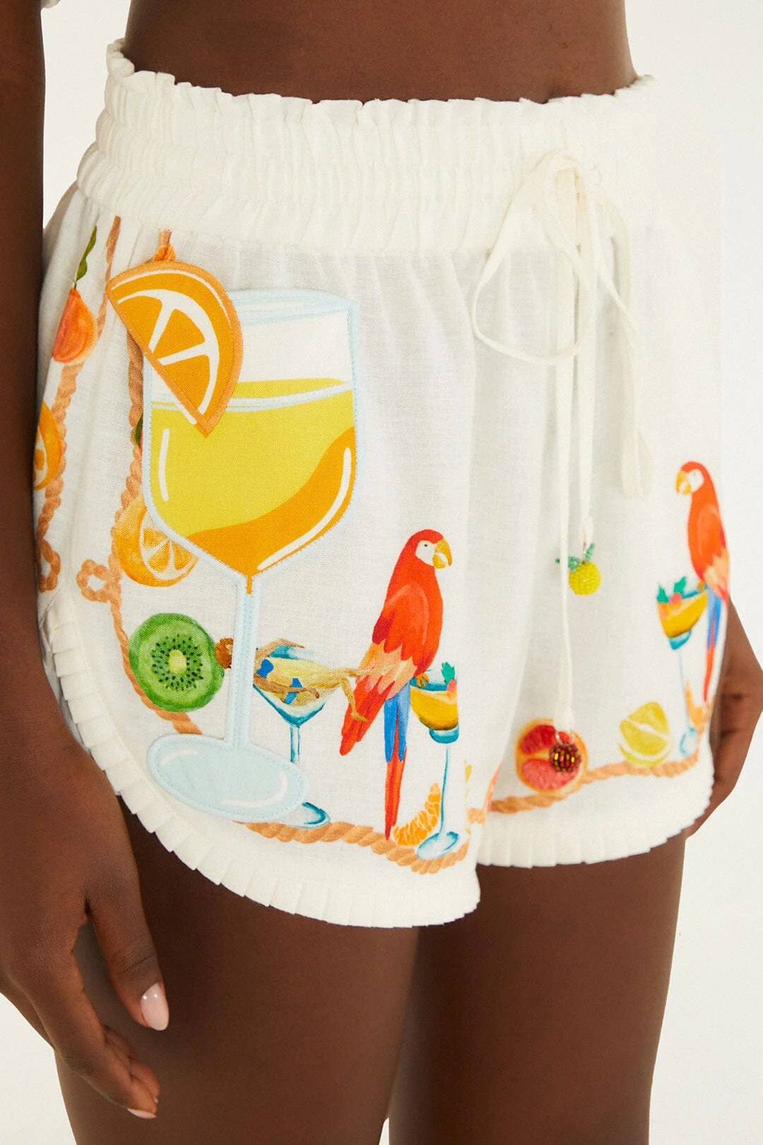 Off-White Biricutico Scarf Embroidered Drawstring Shorts - Image 2