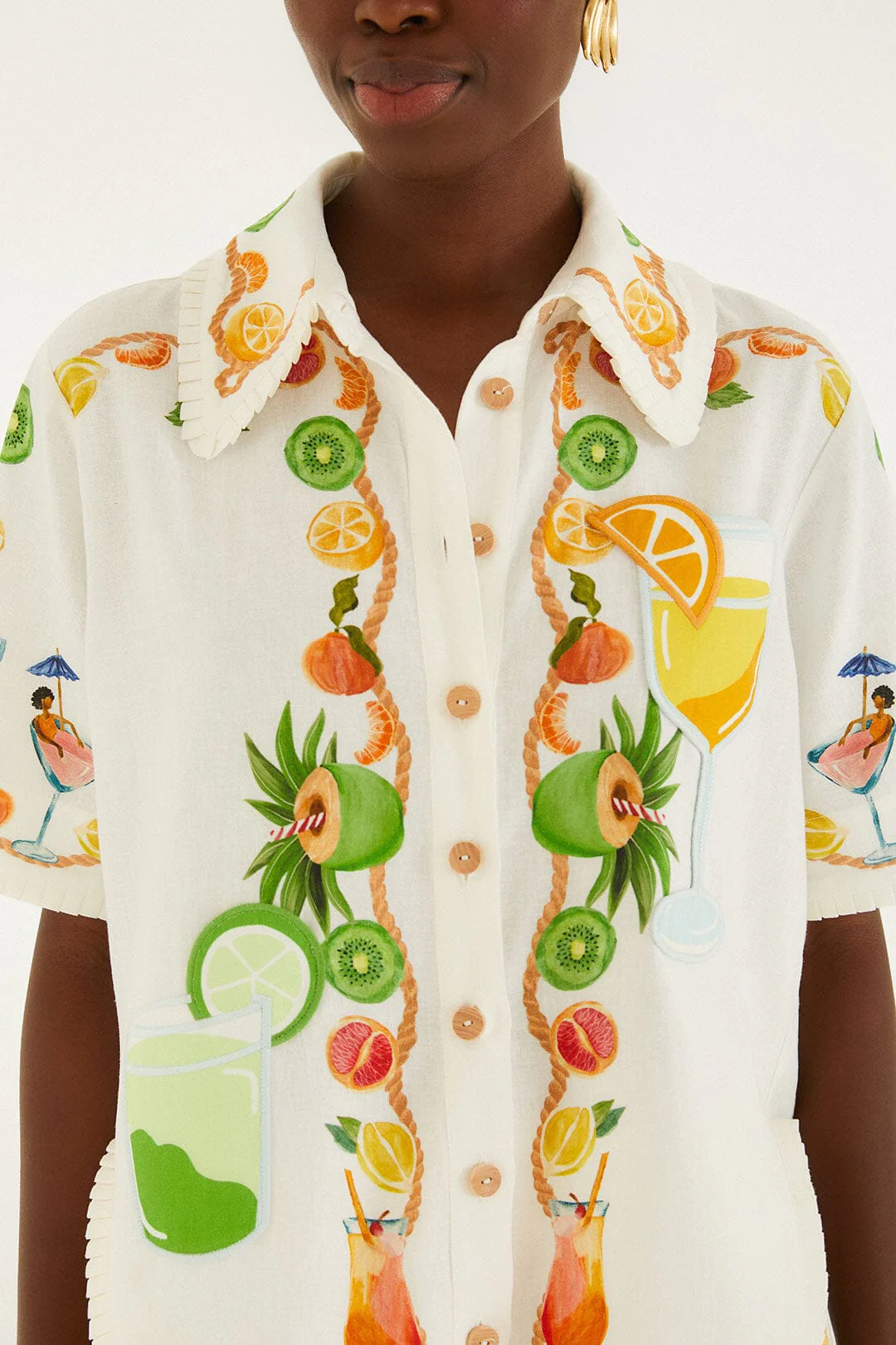 Off-White Biricutico Scarf Embroidered Short Sleeve Shirt - Image 2