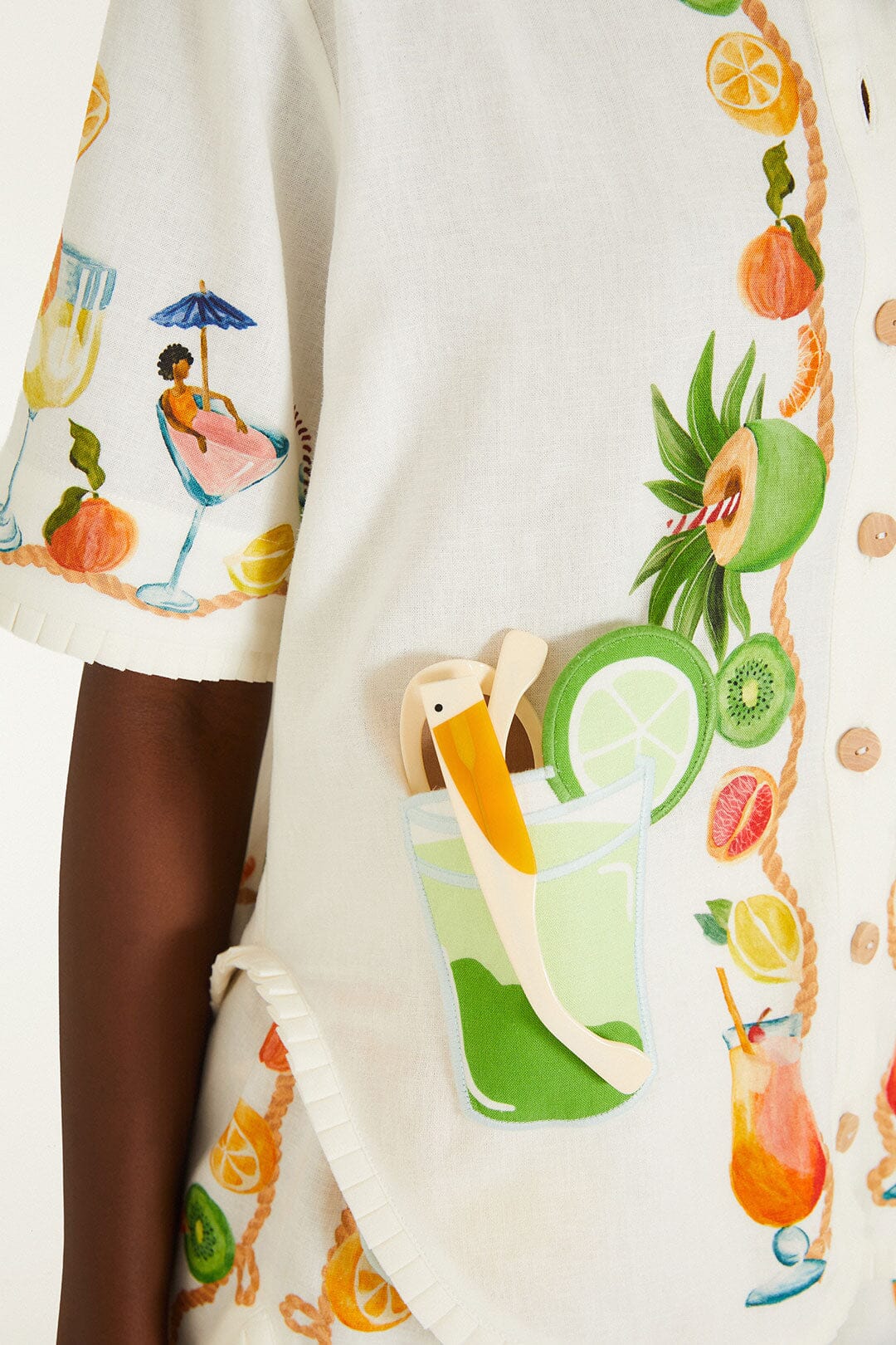 Off-White Biricutico Scarf Embroidered Short Sleeve Shirt - Image 5
