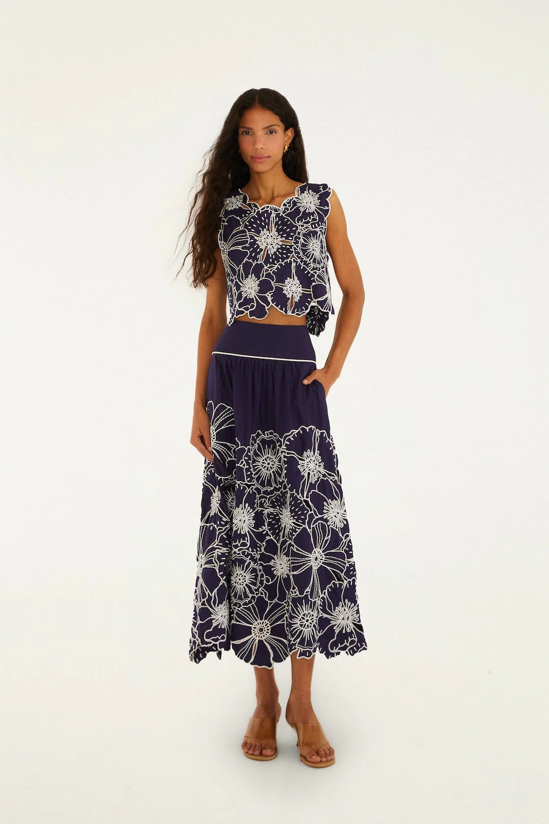 Blue Flowers Richelieu Crop Top - Image 4