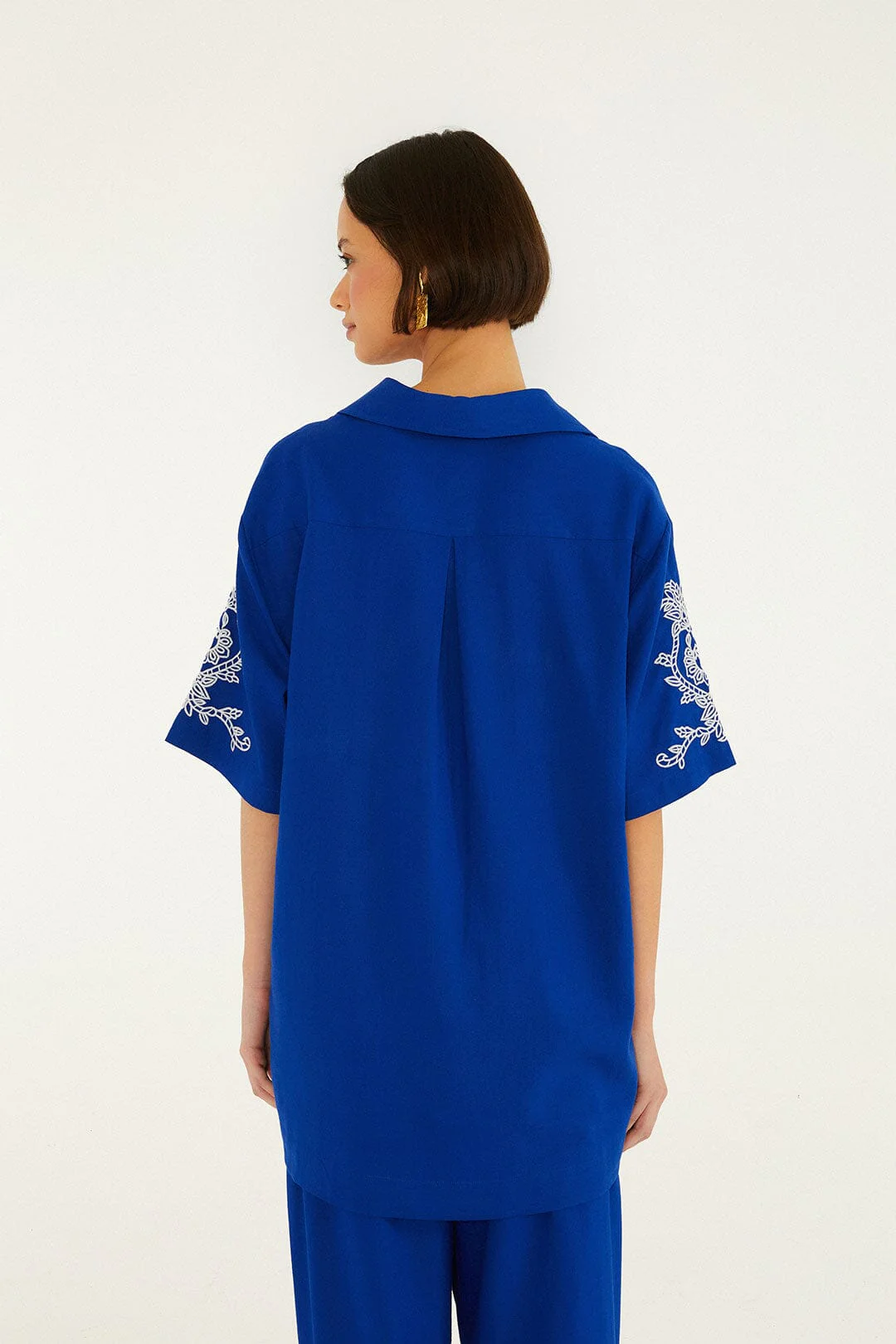 Blue Romantic Embroidered Shirt - Image 3