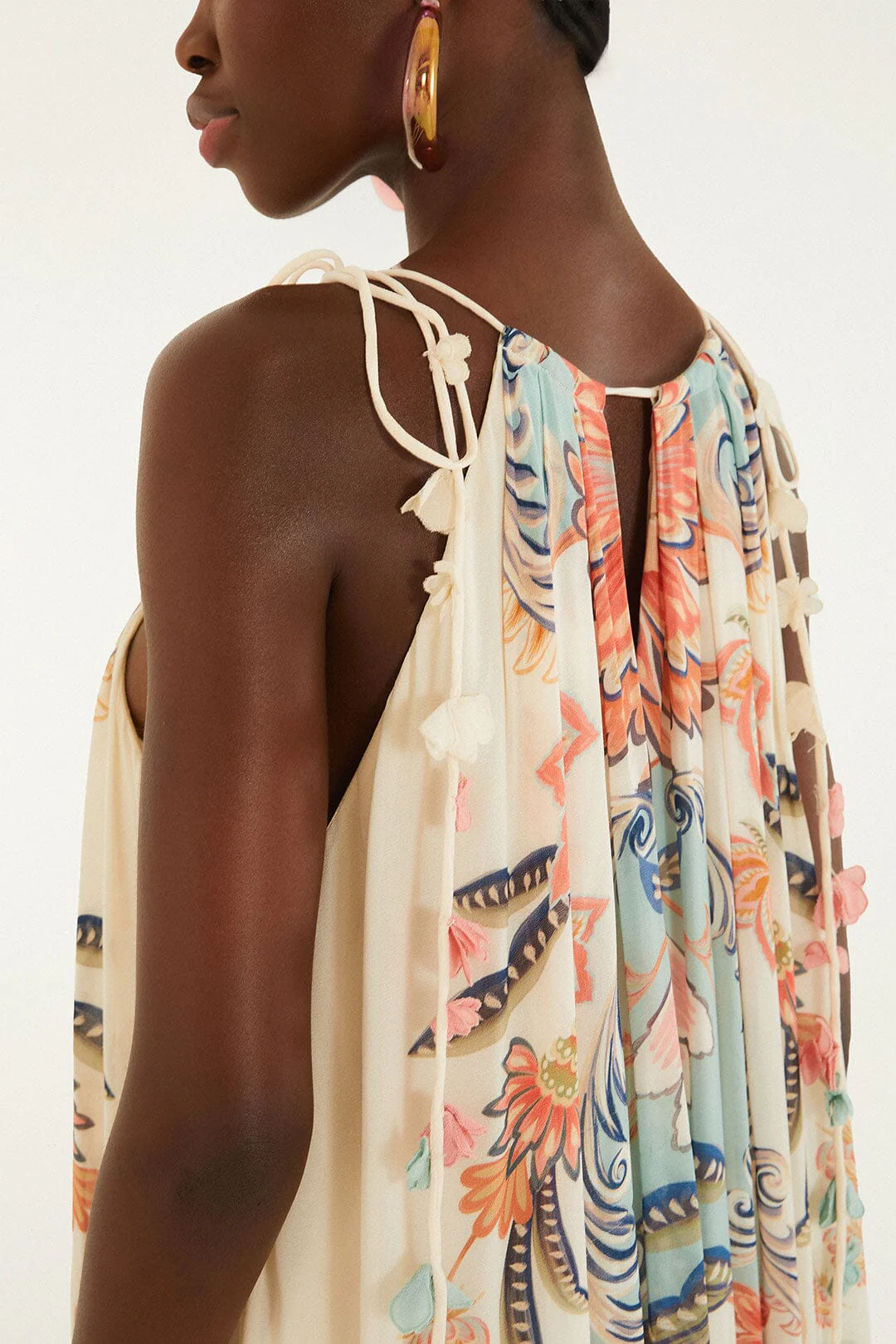 Multicolor Boho Floral Delhi Pleated Maxi Dress - Image 7