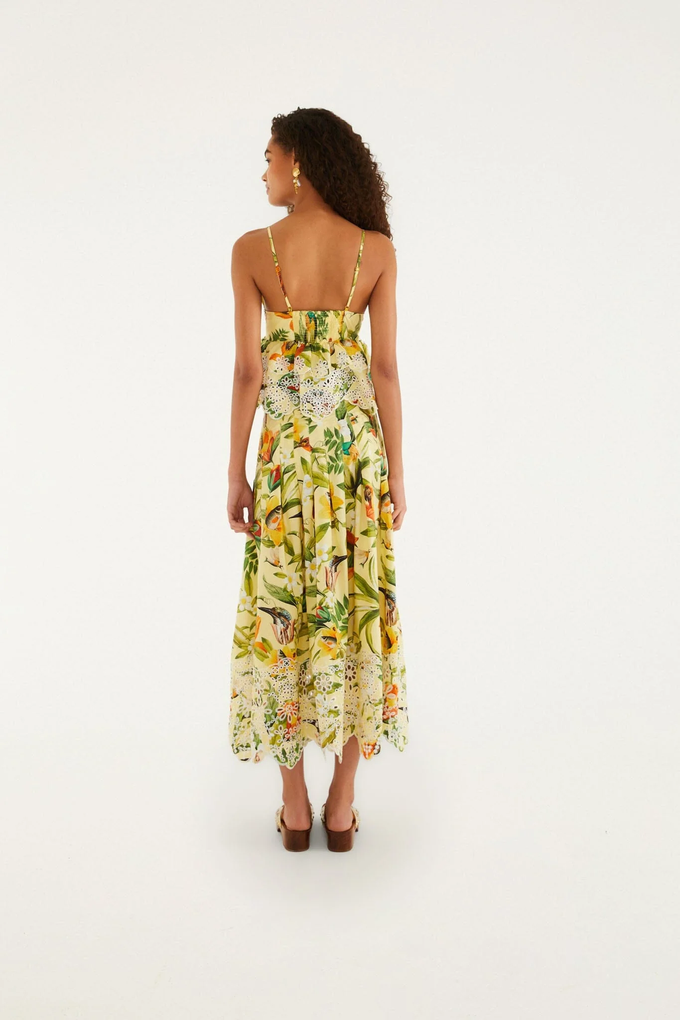 Soft Yellow Brasil Collage Lace Maxi Skirt - Image 3