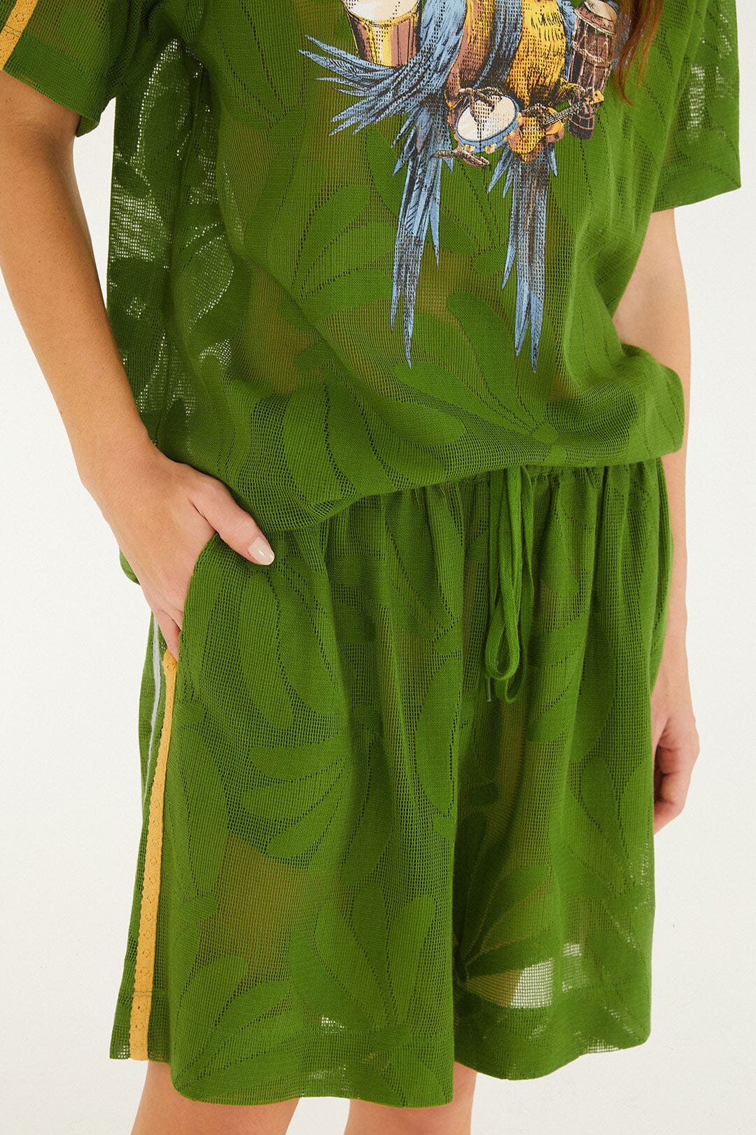 Green Brasil Samba Lace Shorts - Image 2
