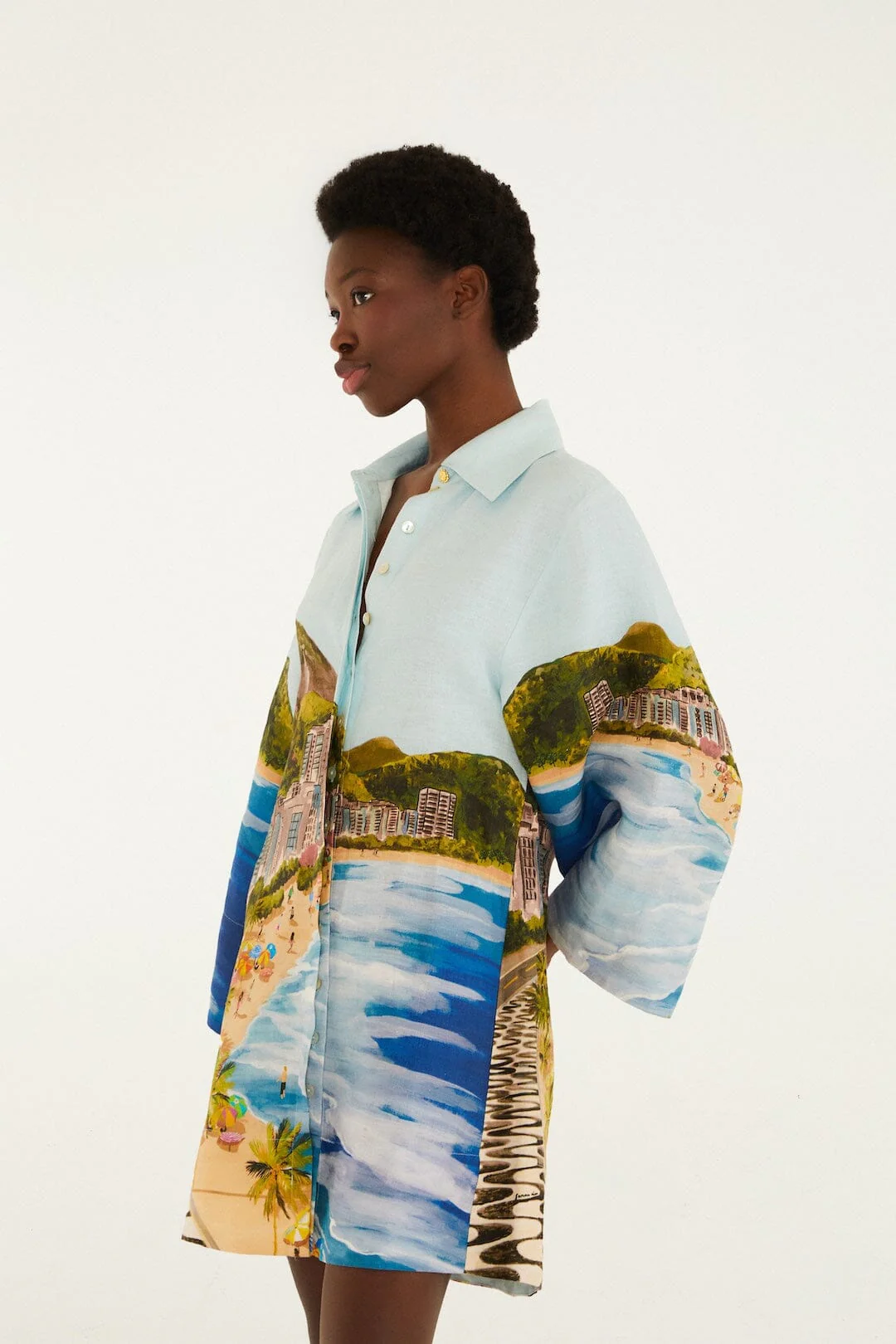 Multicolor Copacabana Beach Long Sleeve Kimono - Image 5