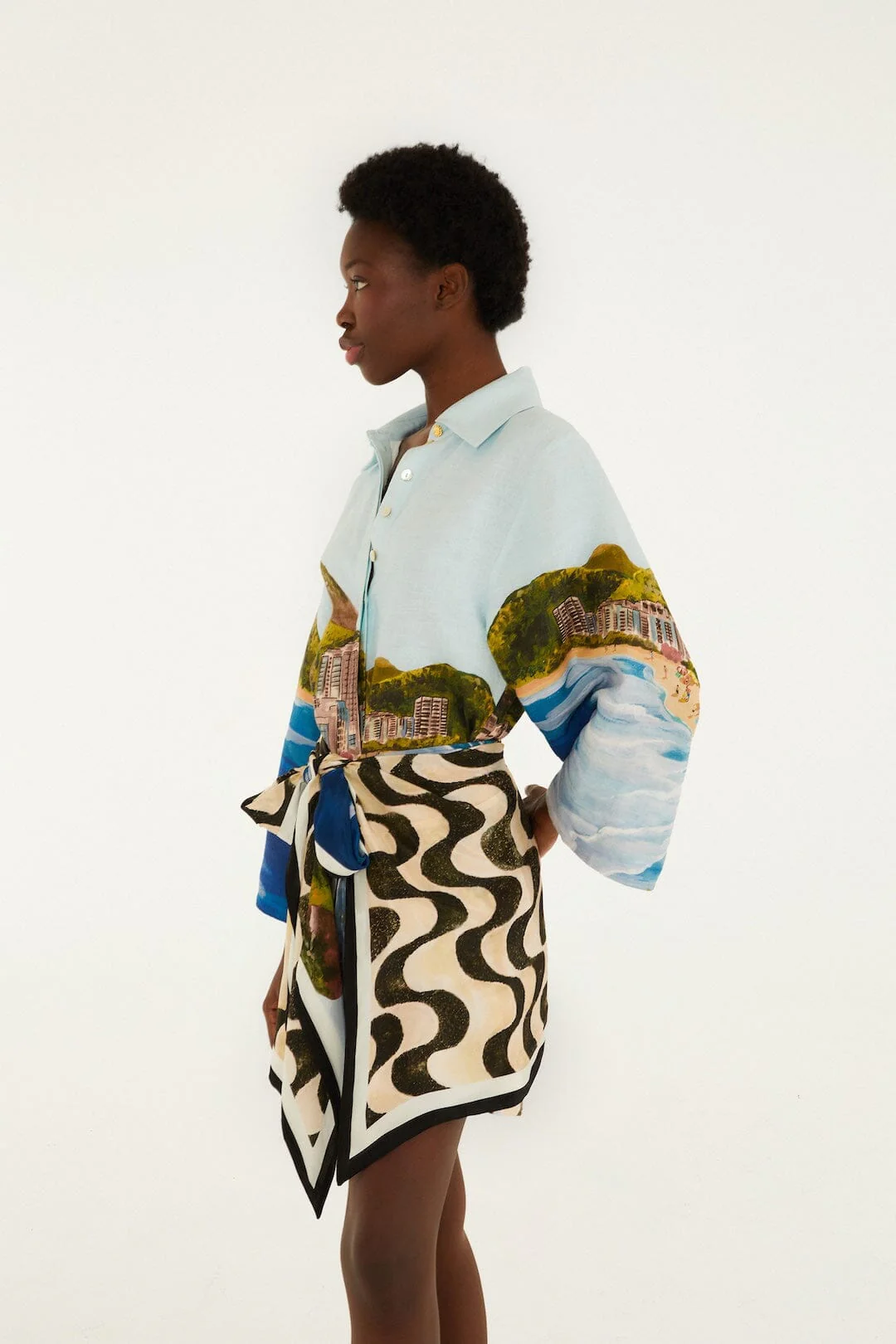 Multicolor Copacabana Beach Long Sleeve Kimono - Image 6