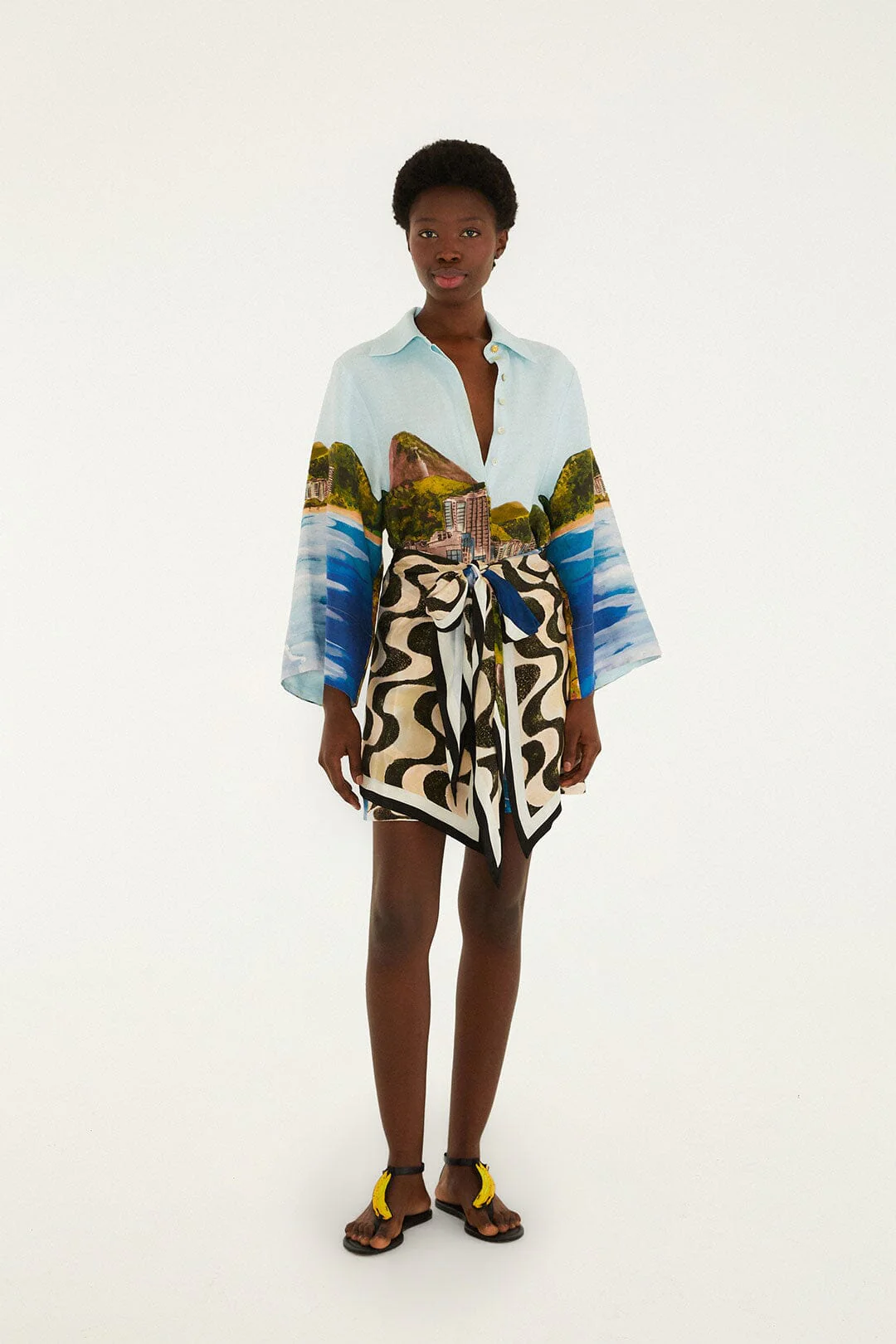 Multicolor Copacabana Beach Long Sleeve Kimono - Image 7