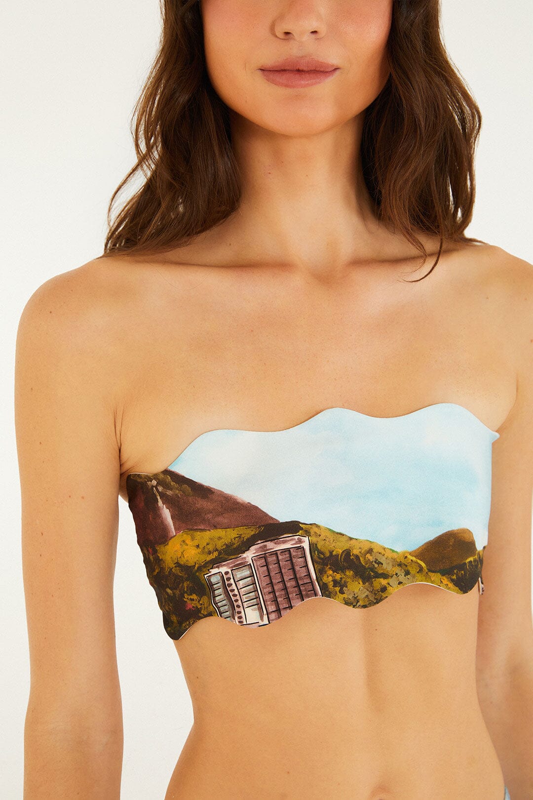 Multicolor Copacabana Beach Bandeau Bikini Top - Image 2