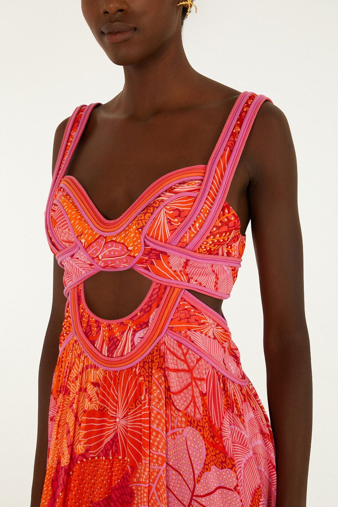 Multicolor Delicate Forest Cut-Out Maxi Dress - Image 2