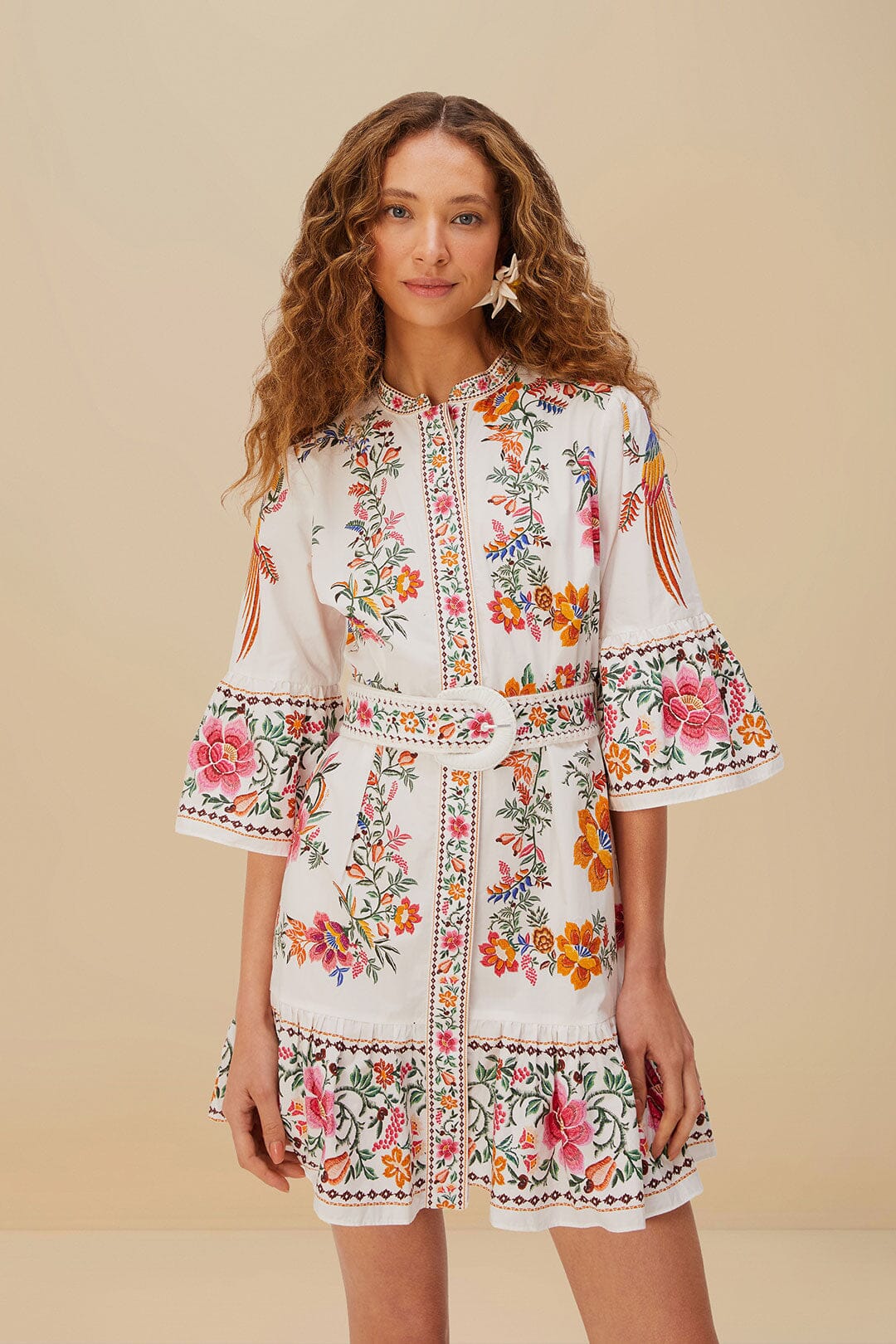 Off-White Delicate Forest Scarves Mini Dress