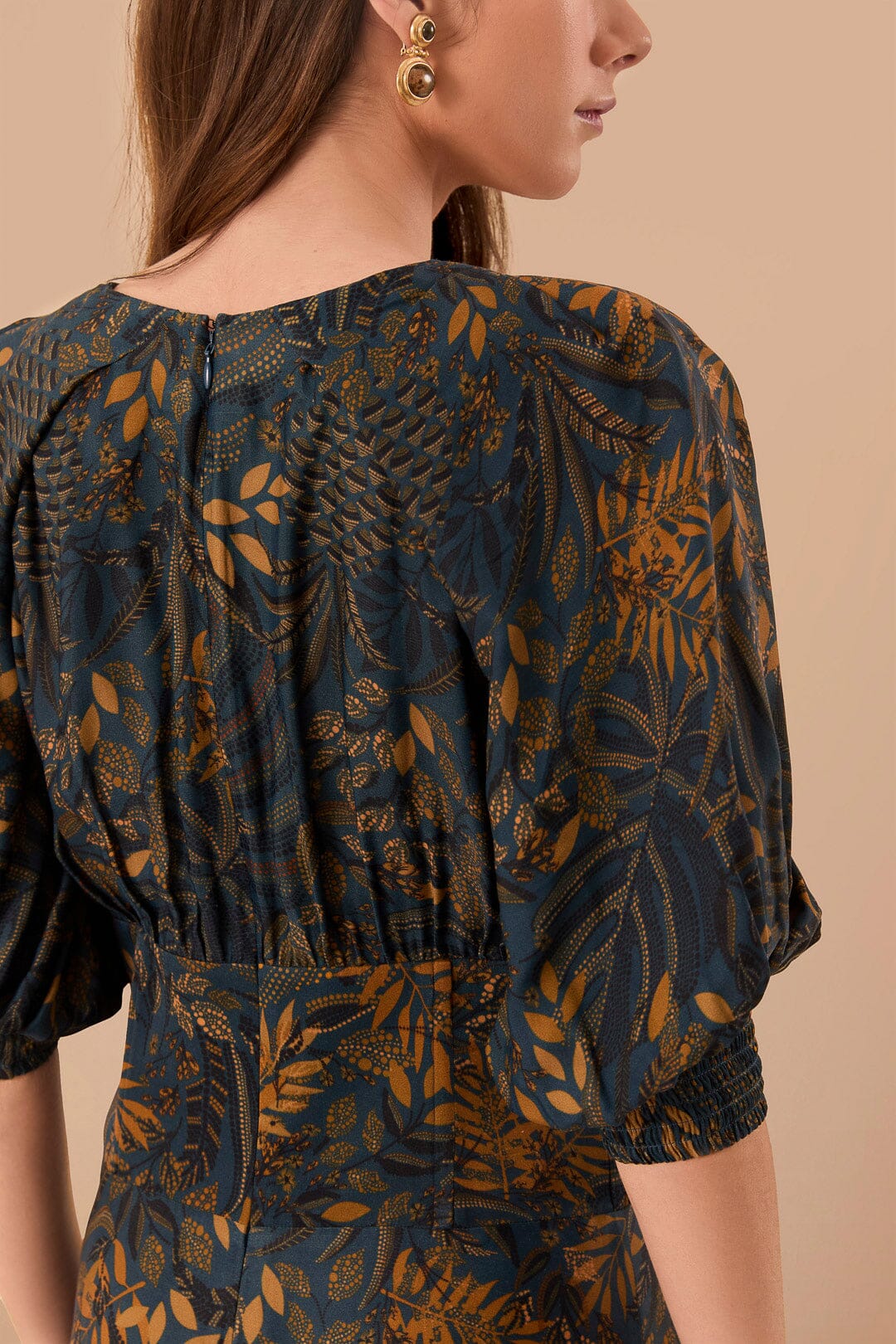 Teal Dotted Forest Viscose Maxi Dress - Image 3