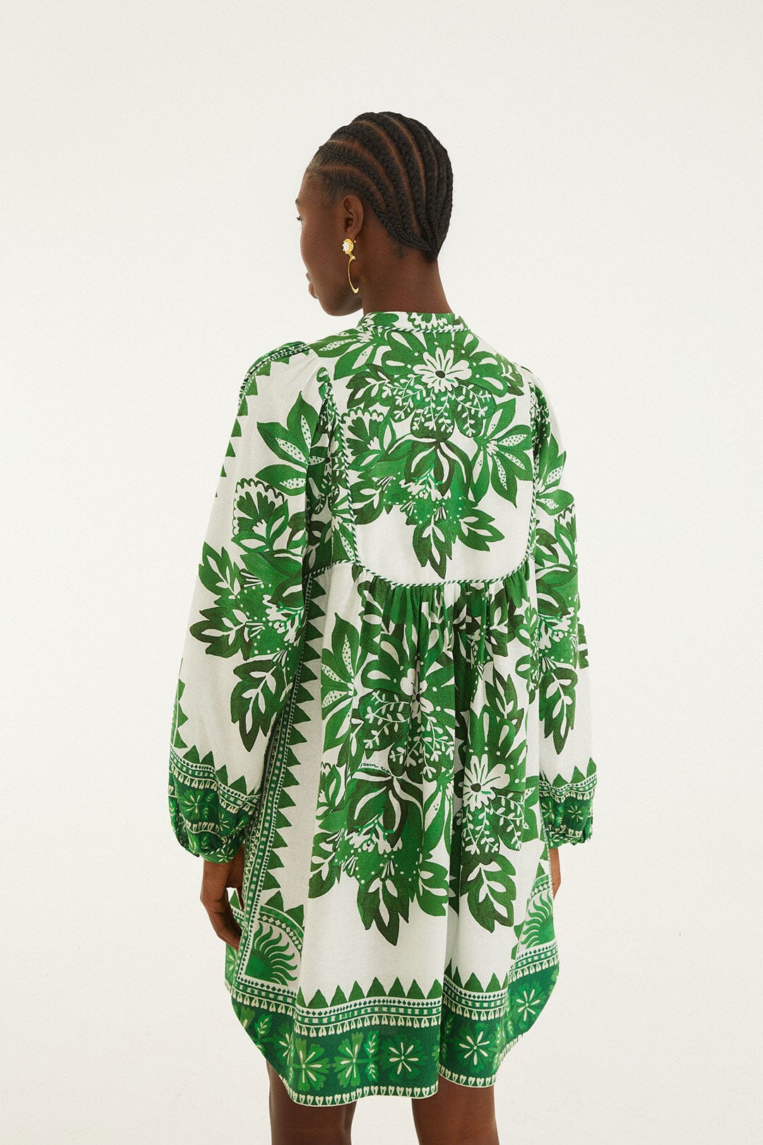 Green Flora Tapestry Mini Dress - Image 3
