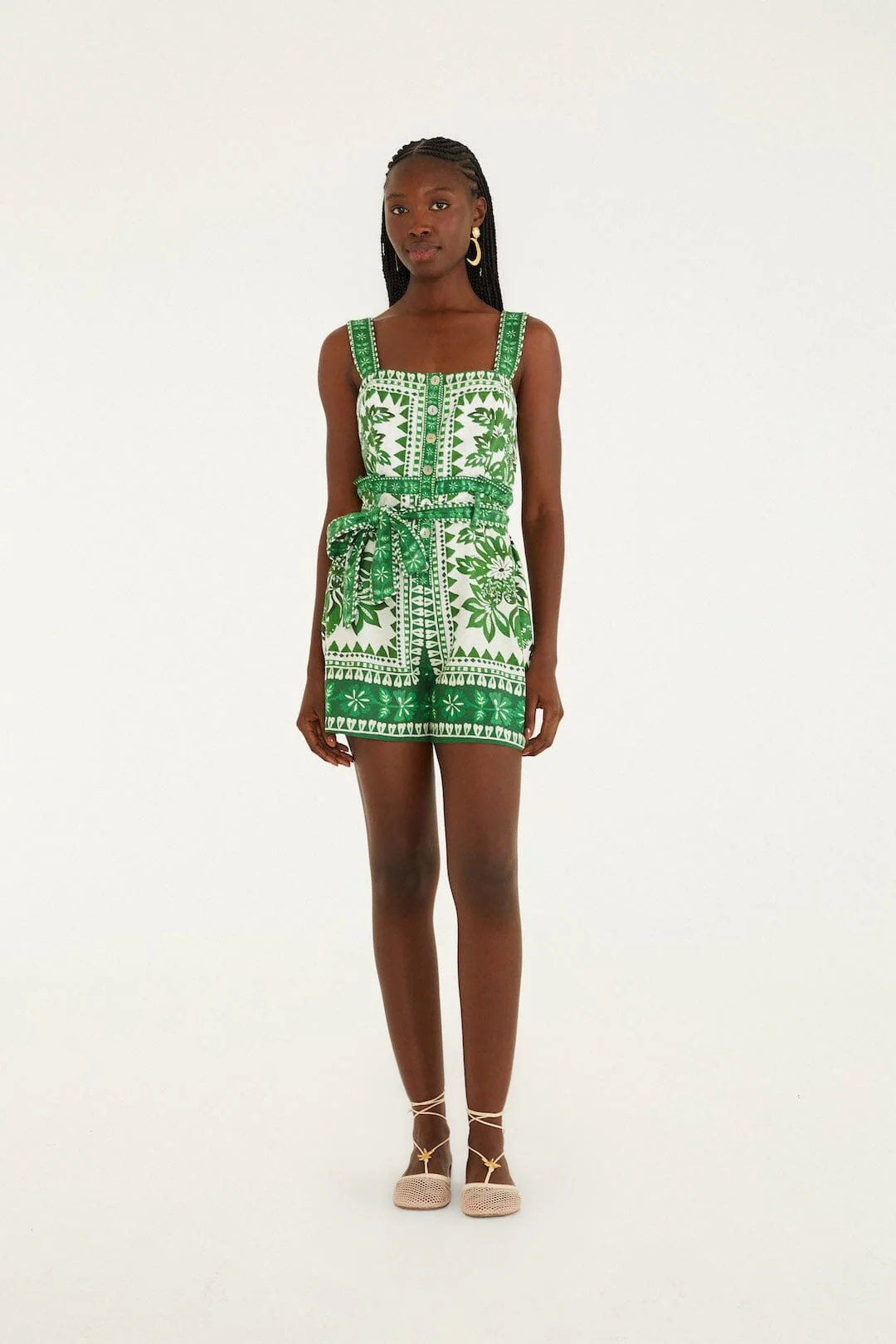Green Flora Tapestry Romper - Image 4