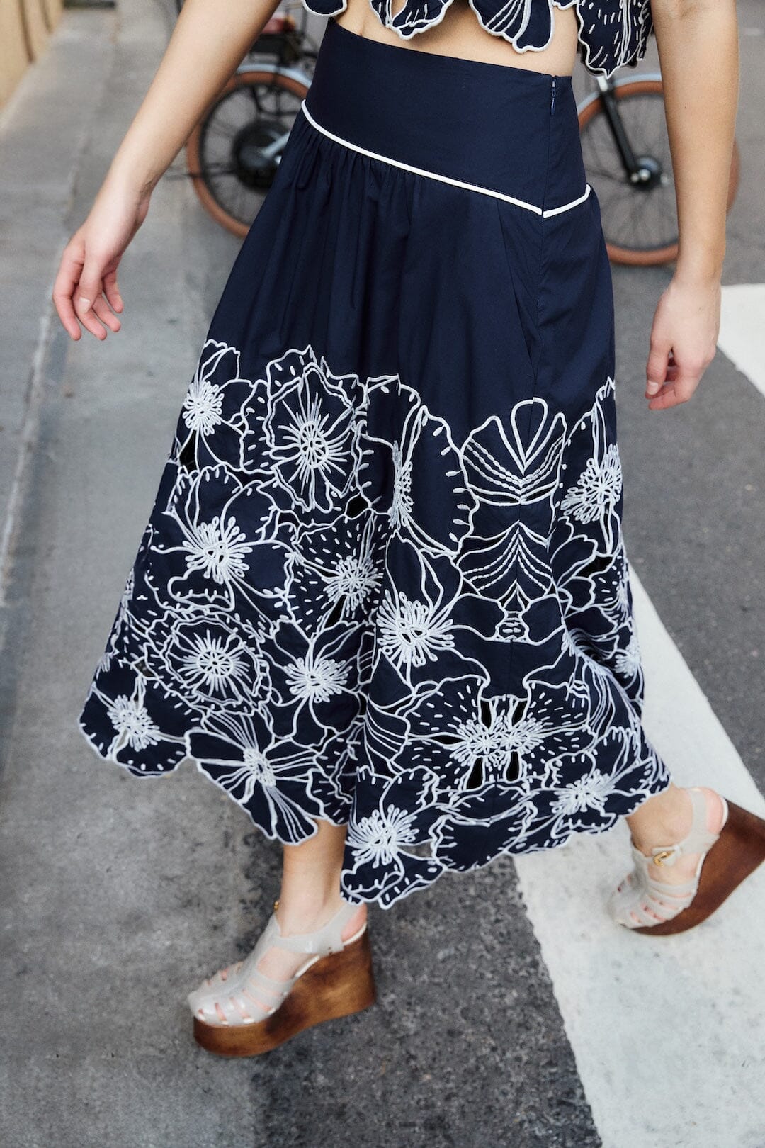 Blue Flowers Richelieu Maxi Skirt - Image 2
