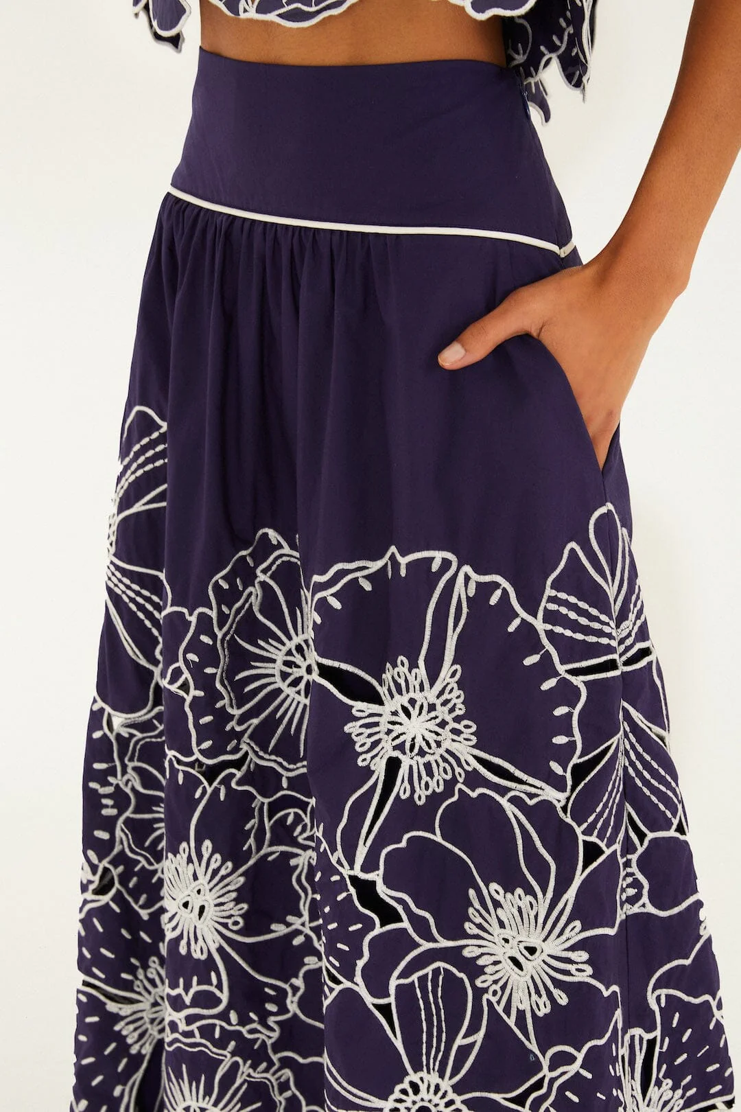 Blue Flowers Richelieu Maxi Skirt - Image 3