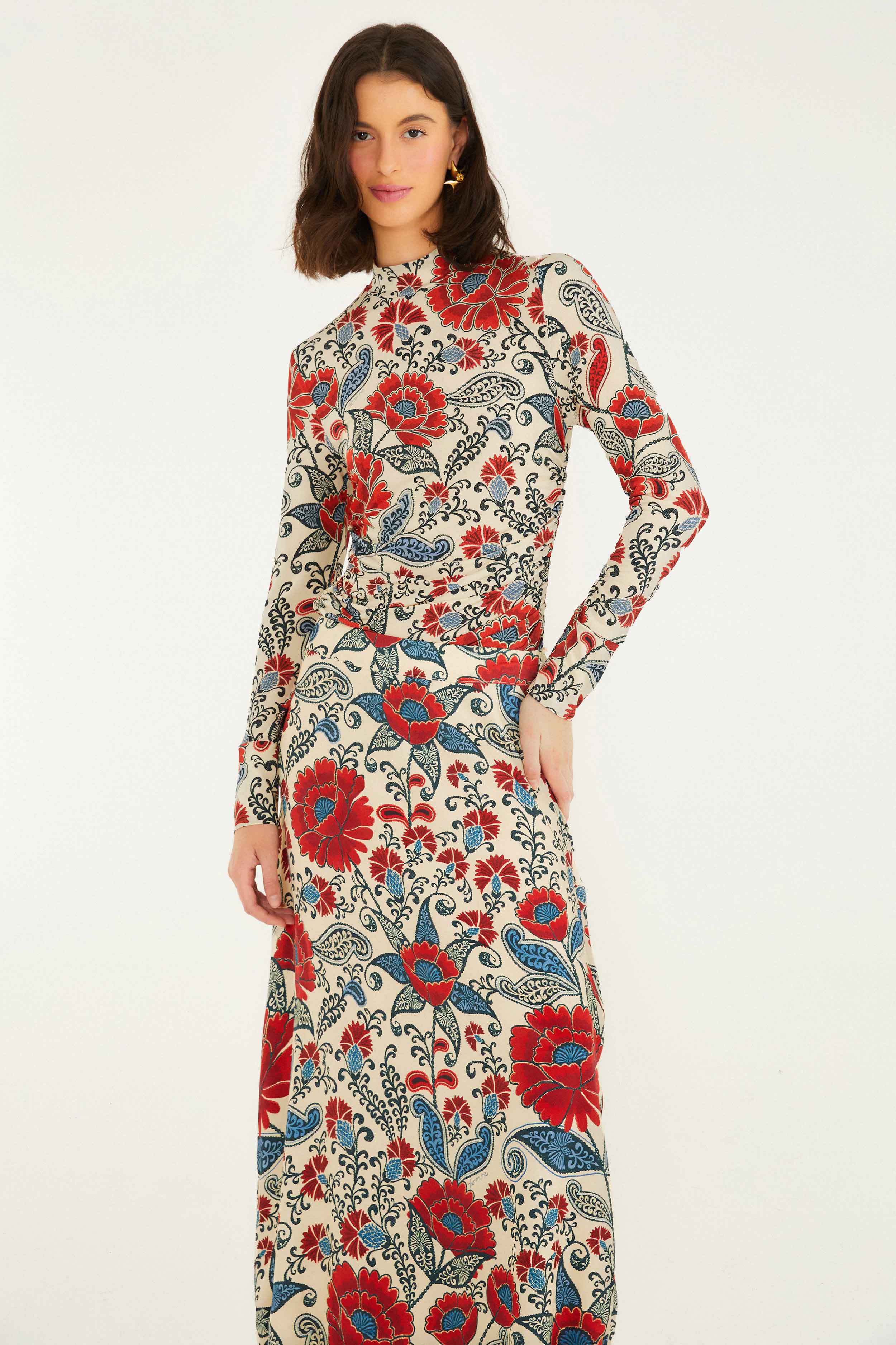 Sand Francesca Viscose Maxi Skirt - Image 3