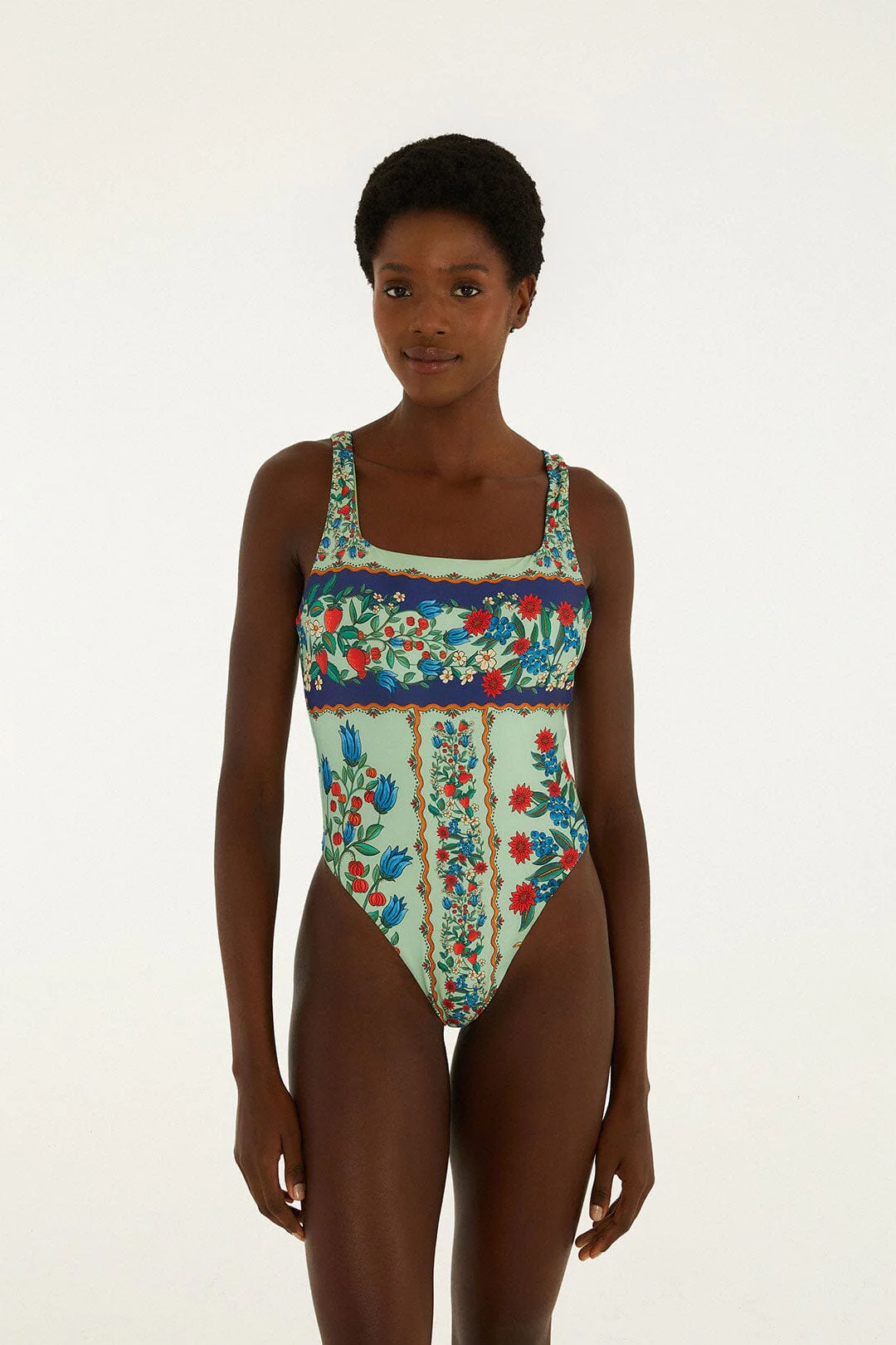 Faded Green Fruit Beauty One Piece