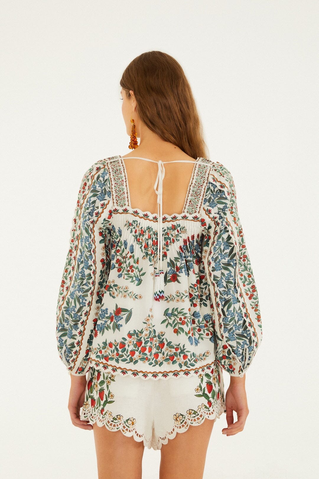 Off-White Fruit Beauty Scarf Long Sleeve Blouse - Image 3