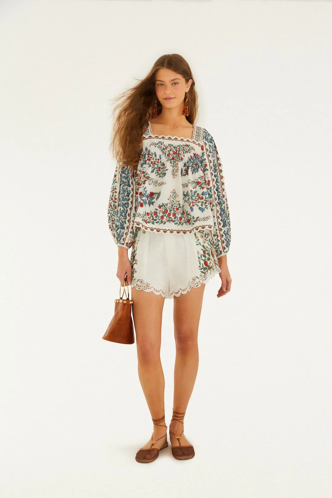 Off-White Fruit Beauty Scarf Long Sleeve Blouse - Image 4