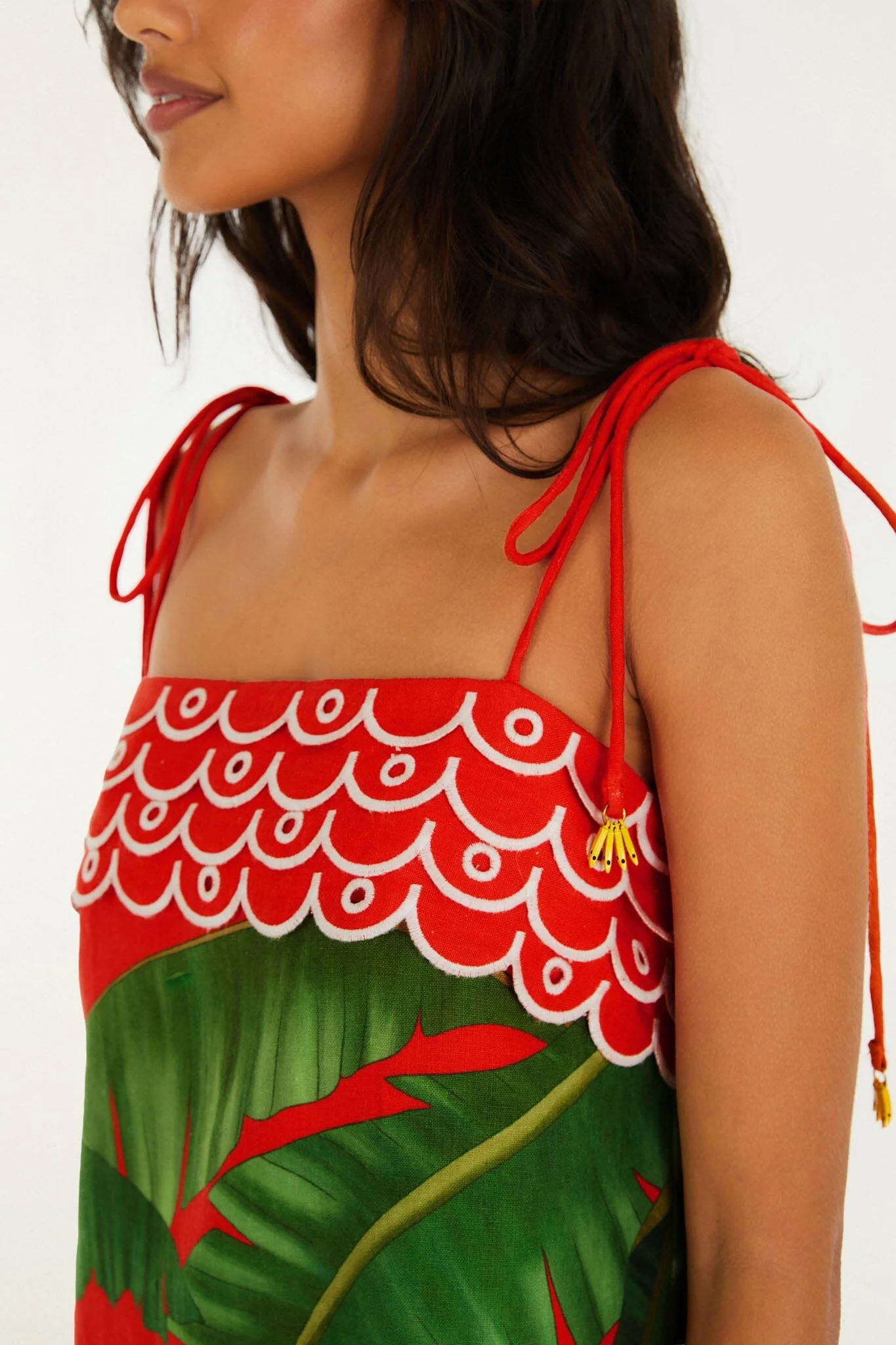 Red Fruit Trolley Banana Tassels Mini Dress - Image 2