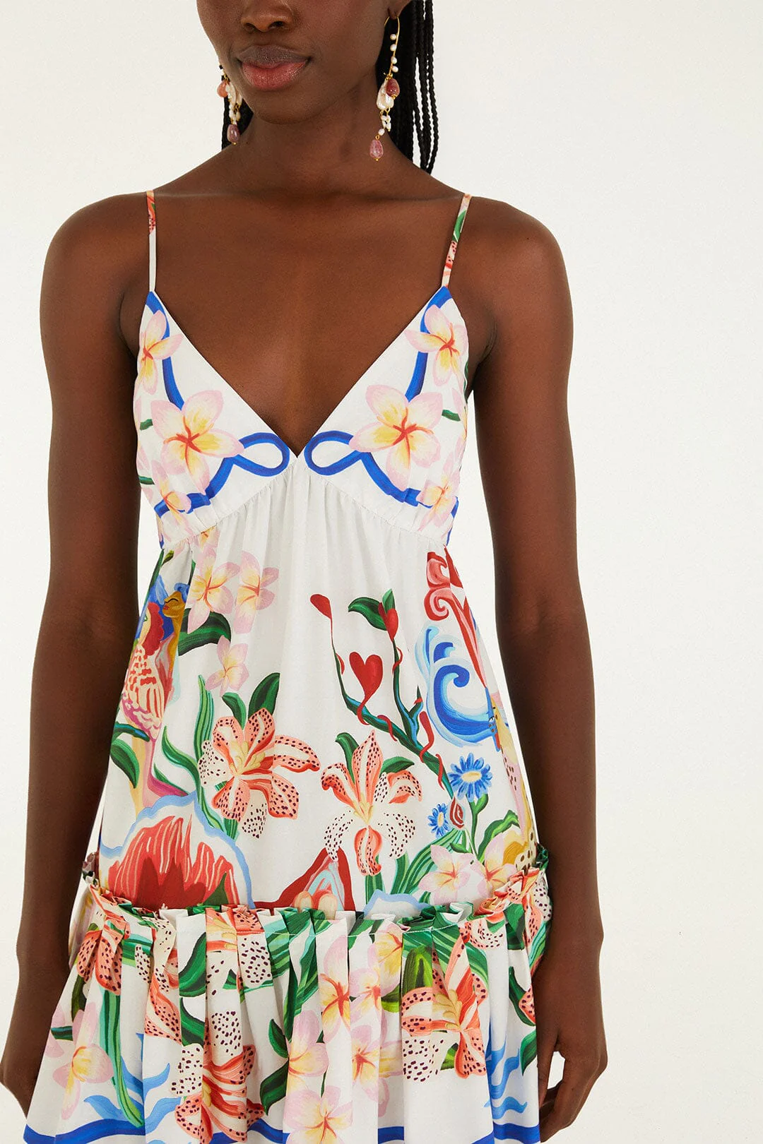 Off-White Garden Of Life Scarf Ruffled Mini Dress - Image 2