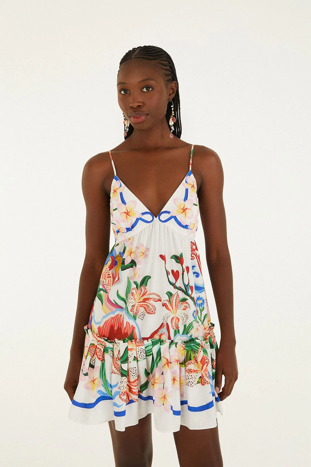 Off-White Garden Of Life Scarf Ruffled Mini Dress - Image 4