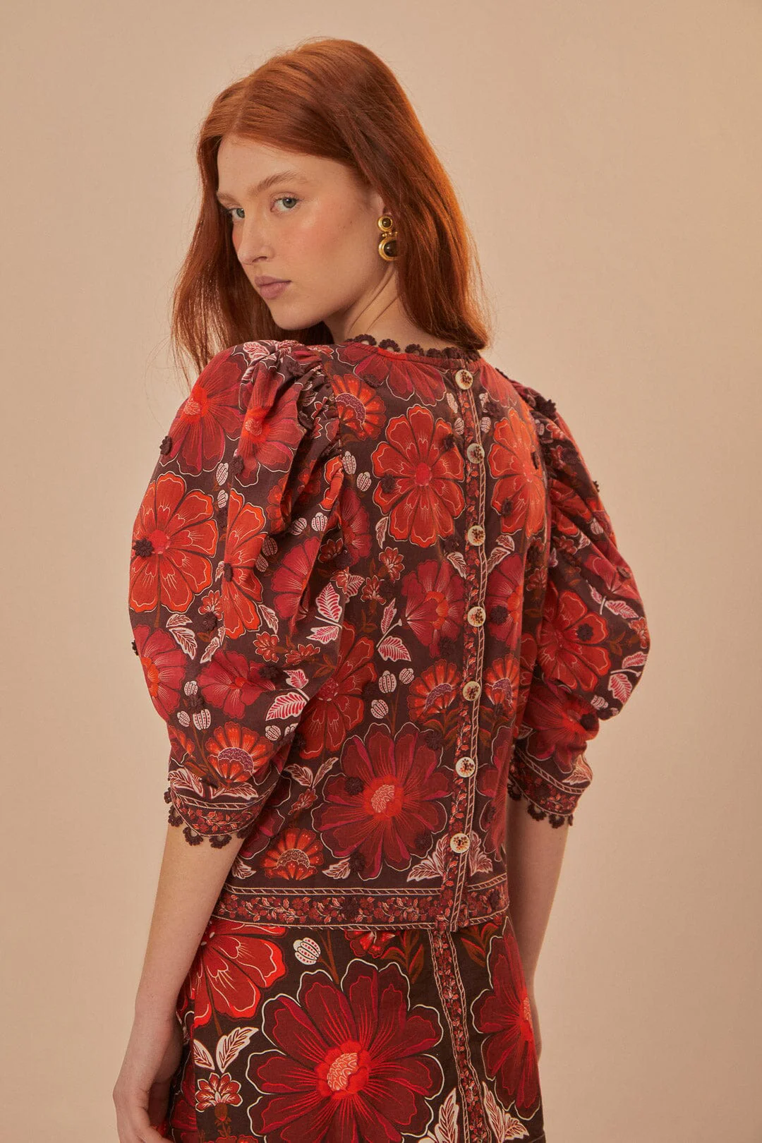 Gigi Tapestry Brown Blouse - Image 4