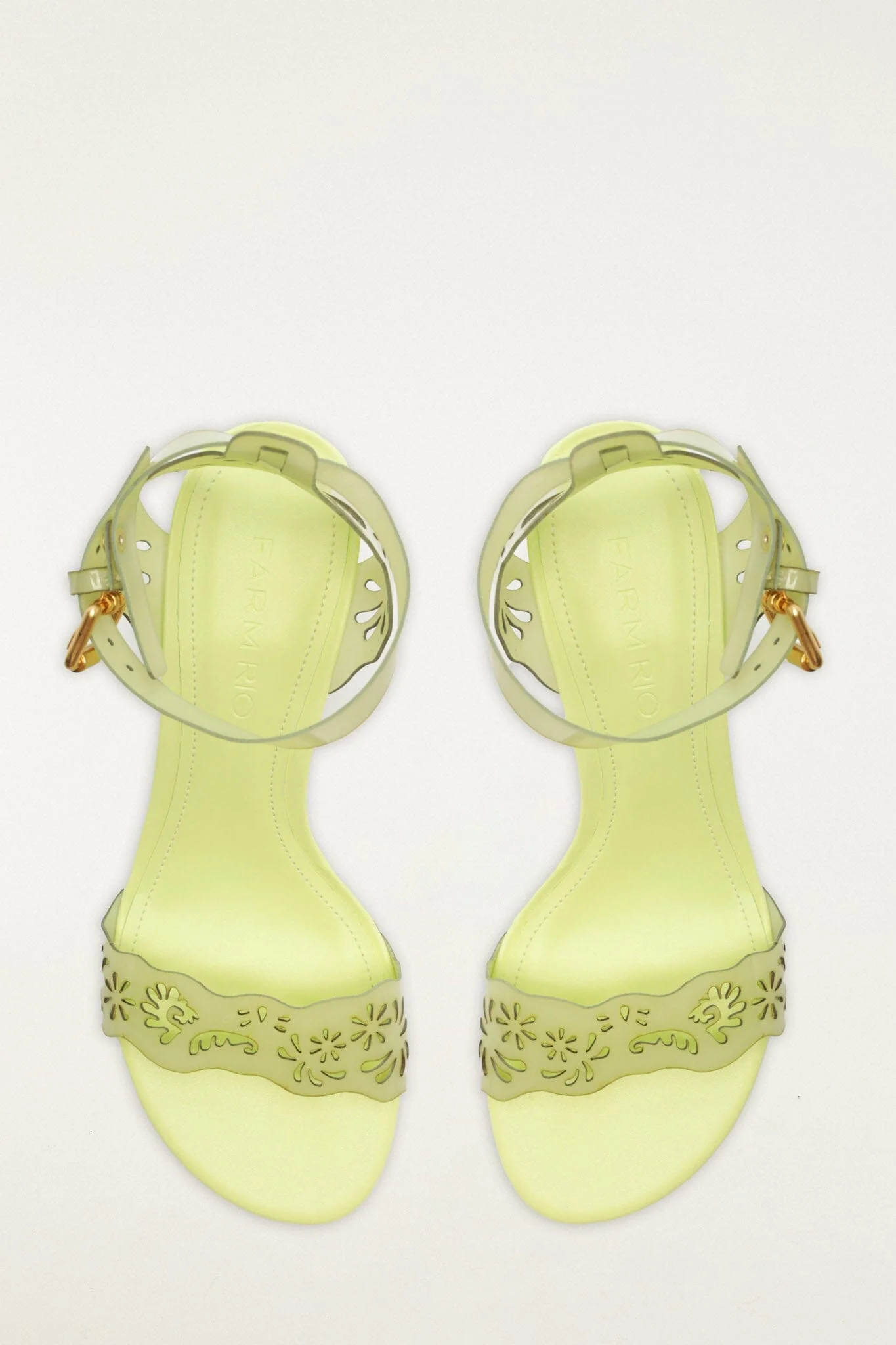 Green Lace Jelly Kitten Heeled Sandal - Image 3