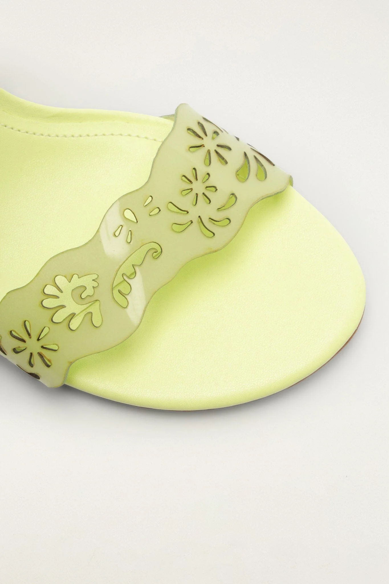 Green Lace Jelly Kitten Heeled Sandal - Image 5