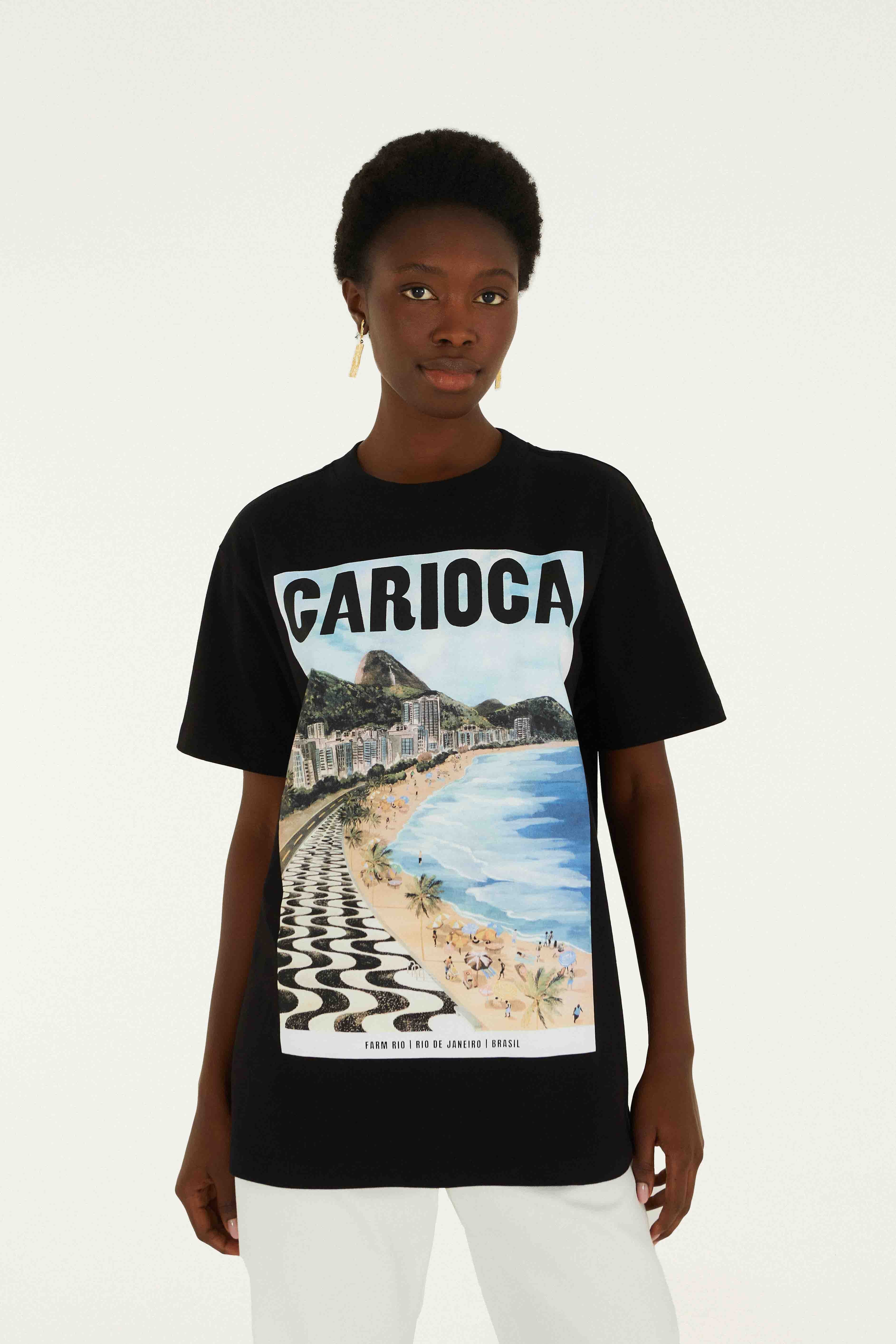 Black Landscape Carioca Relaxed T-Shirt - Image 4