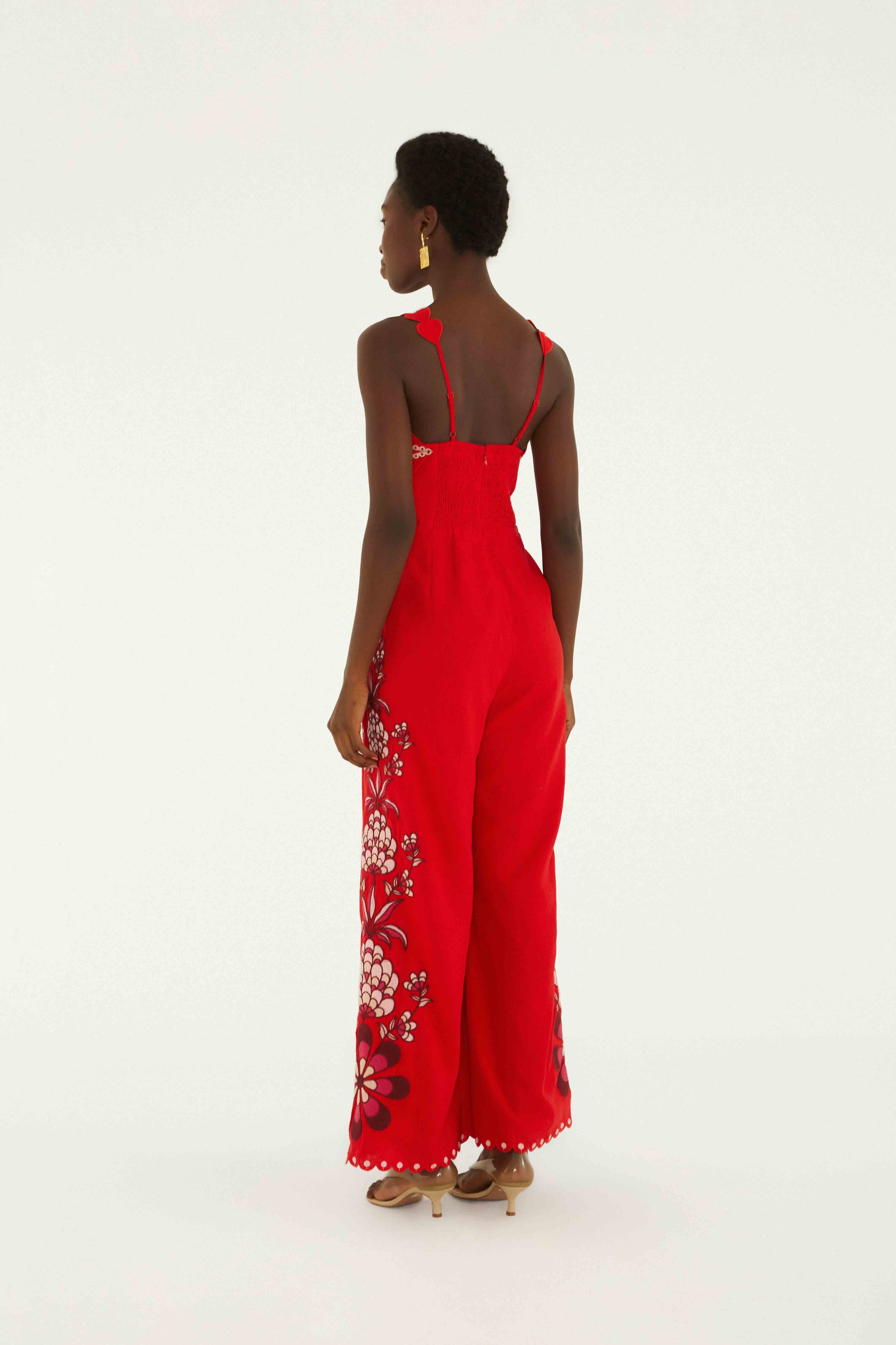 Pink Lovely Pineapples Embroidered Jumpsuit - Image 3