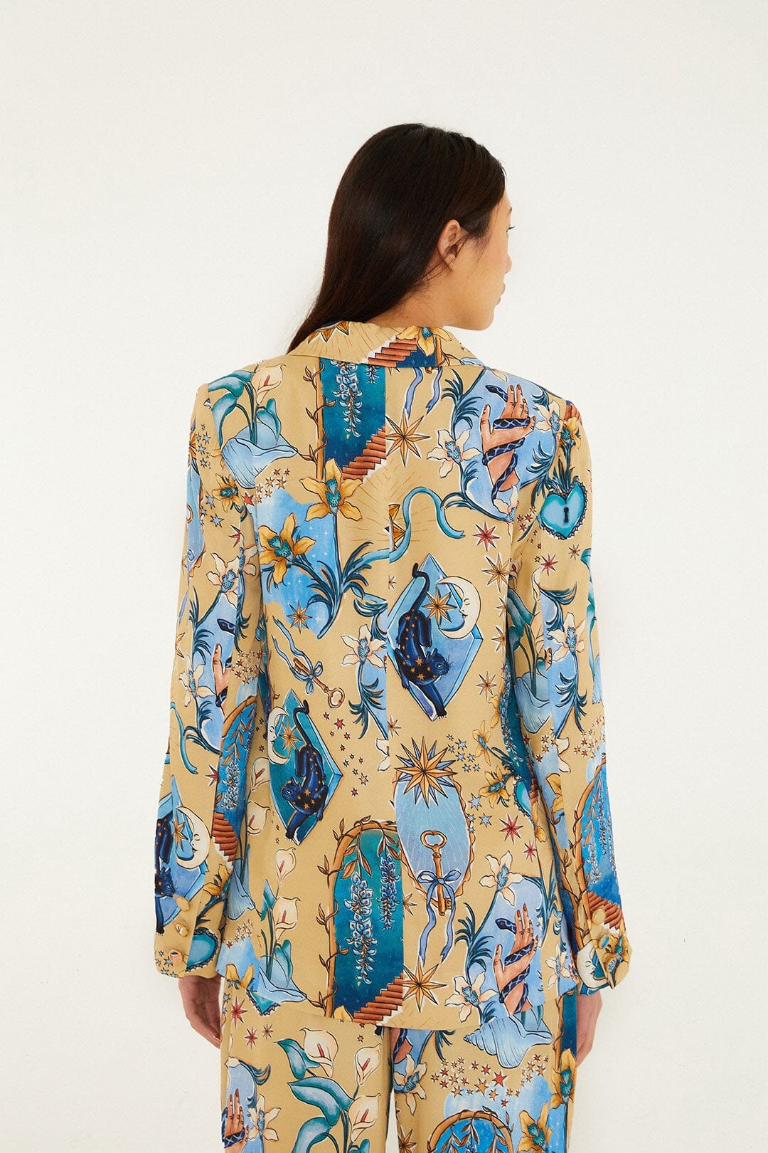 Sand Mystical Notched Lapel  Blazer - Image 3