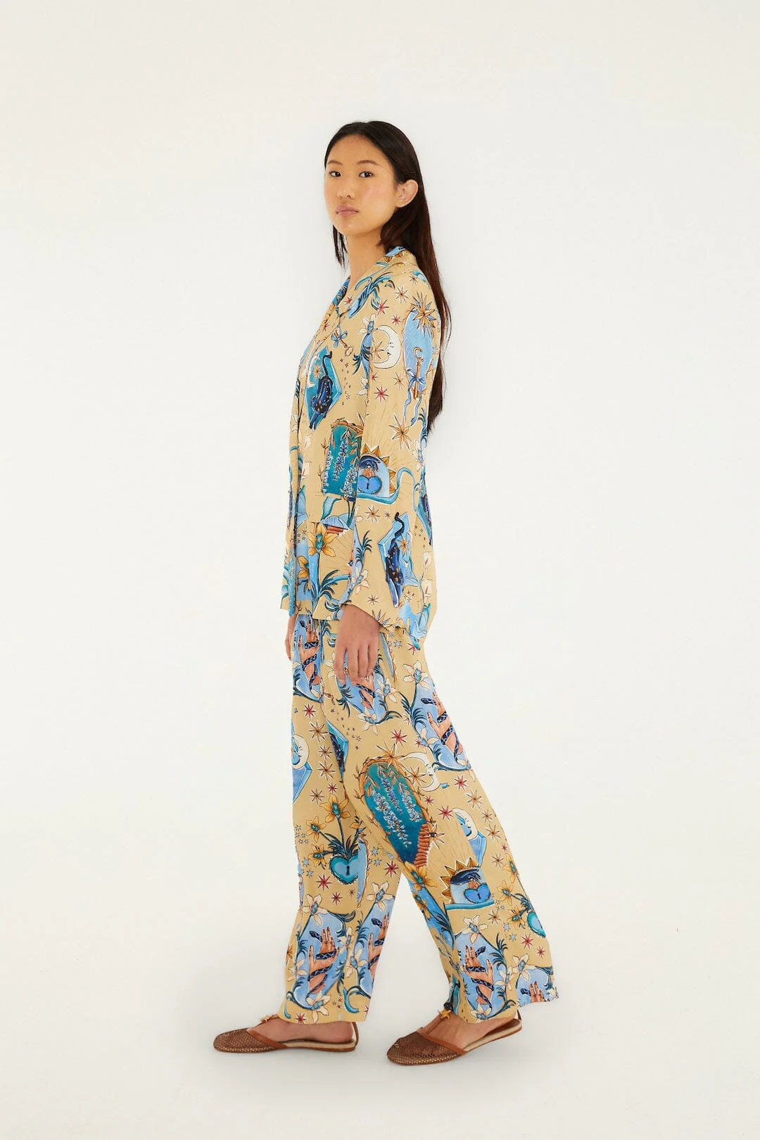 Sand Mystical Wide-Leg  Pants - Image 4