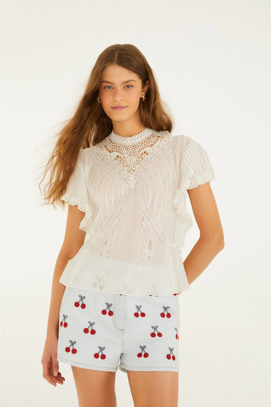 Off-White Blouse With Appliqués - Image 2