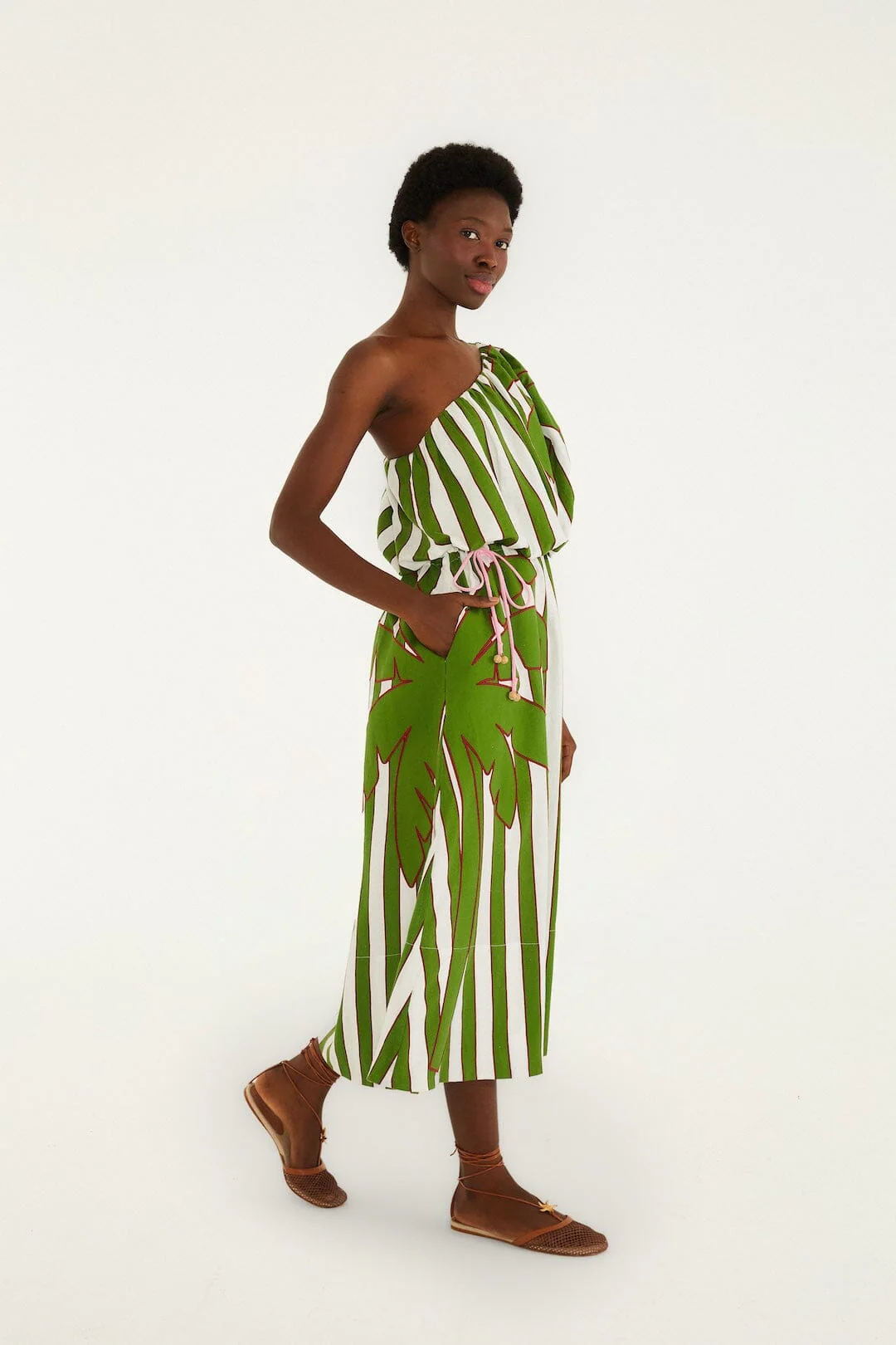 Off-White One-Shoulder Midi Dress - Image 4