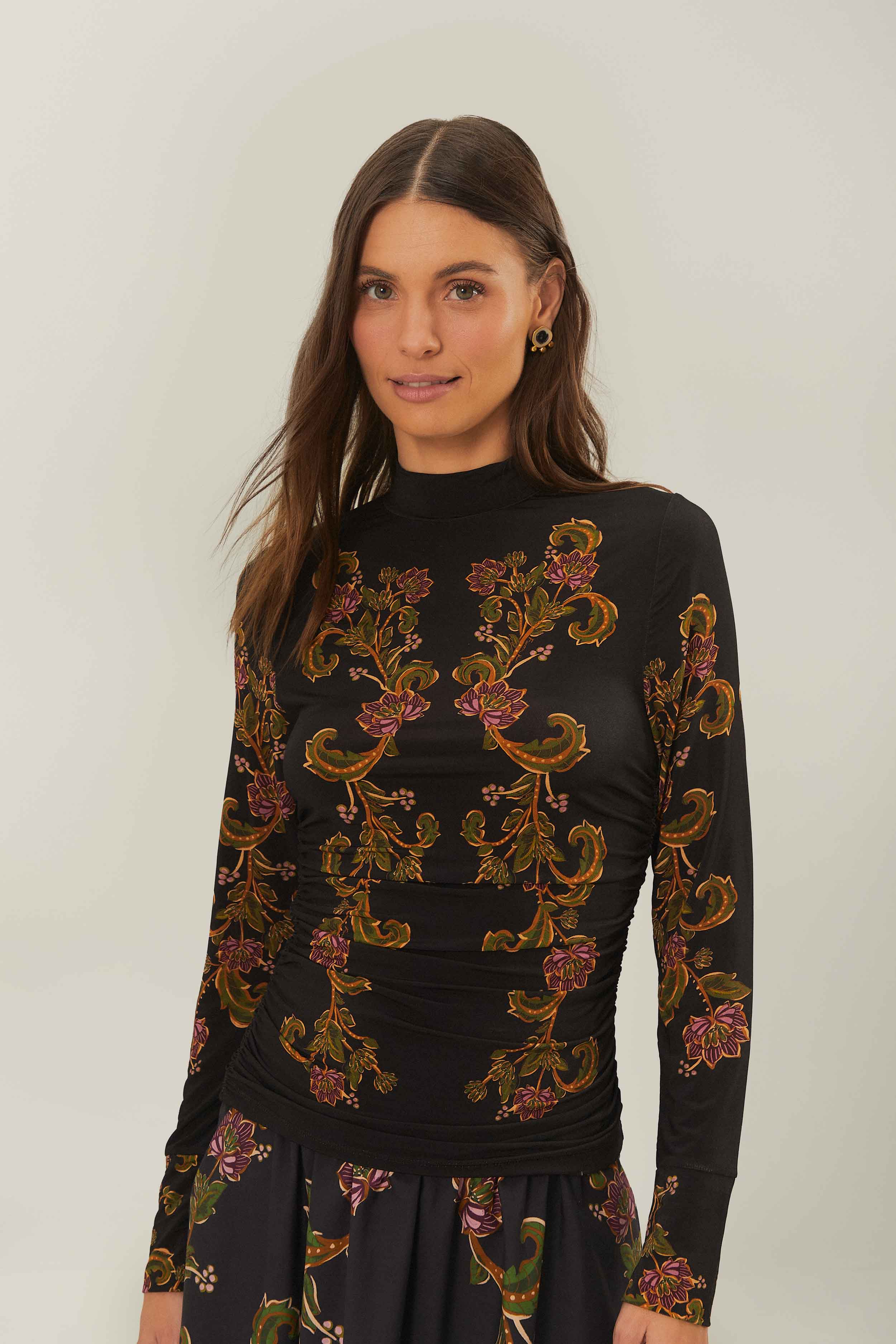 Black Ravenala Jersey Blouse - Image 2