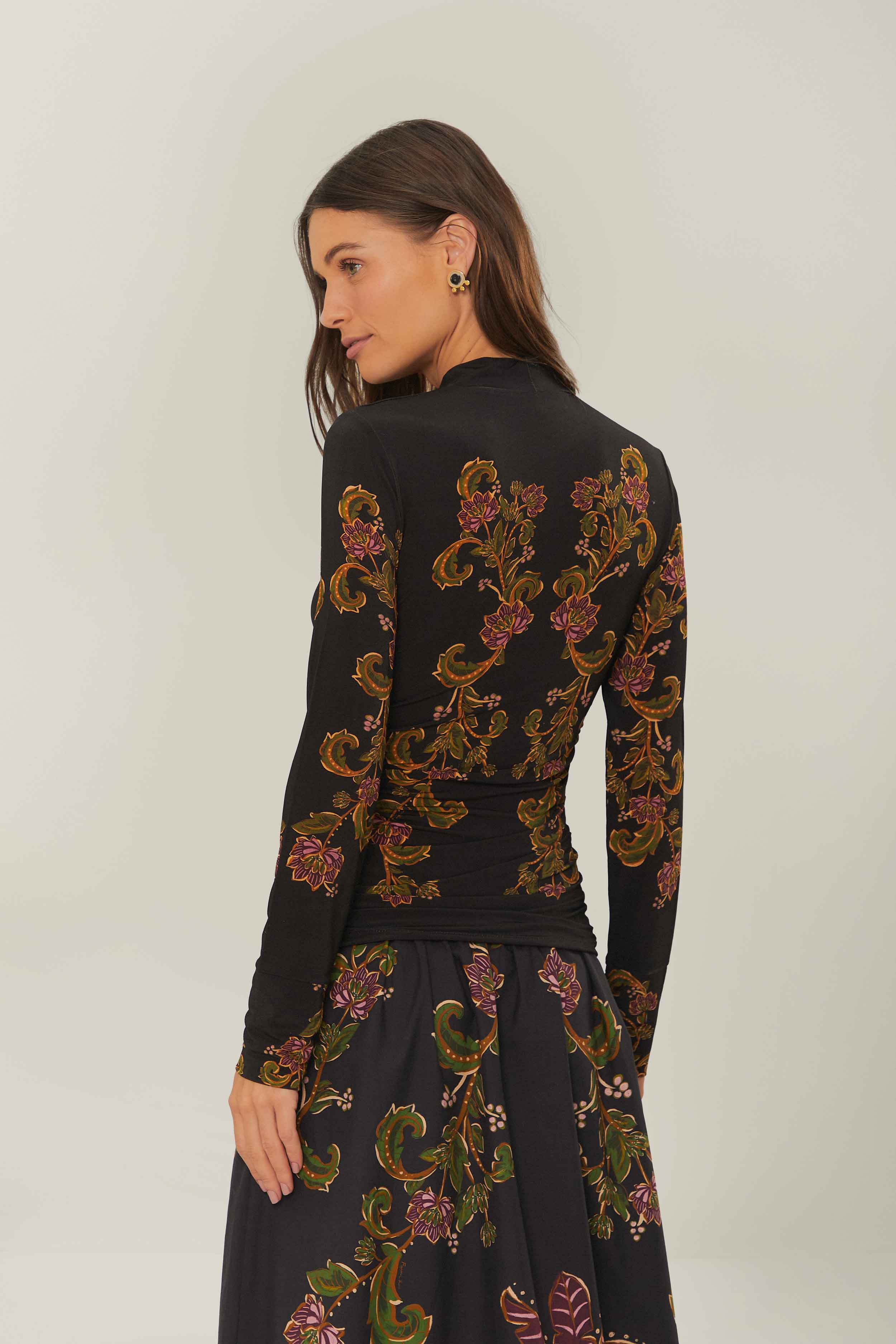 Black Ravenala Jersey Blouse - Image 3