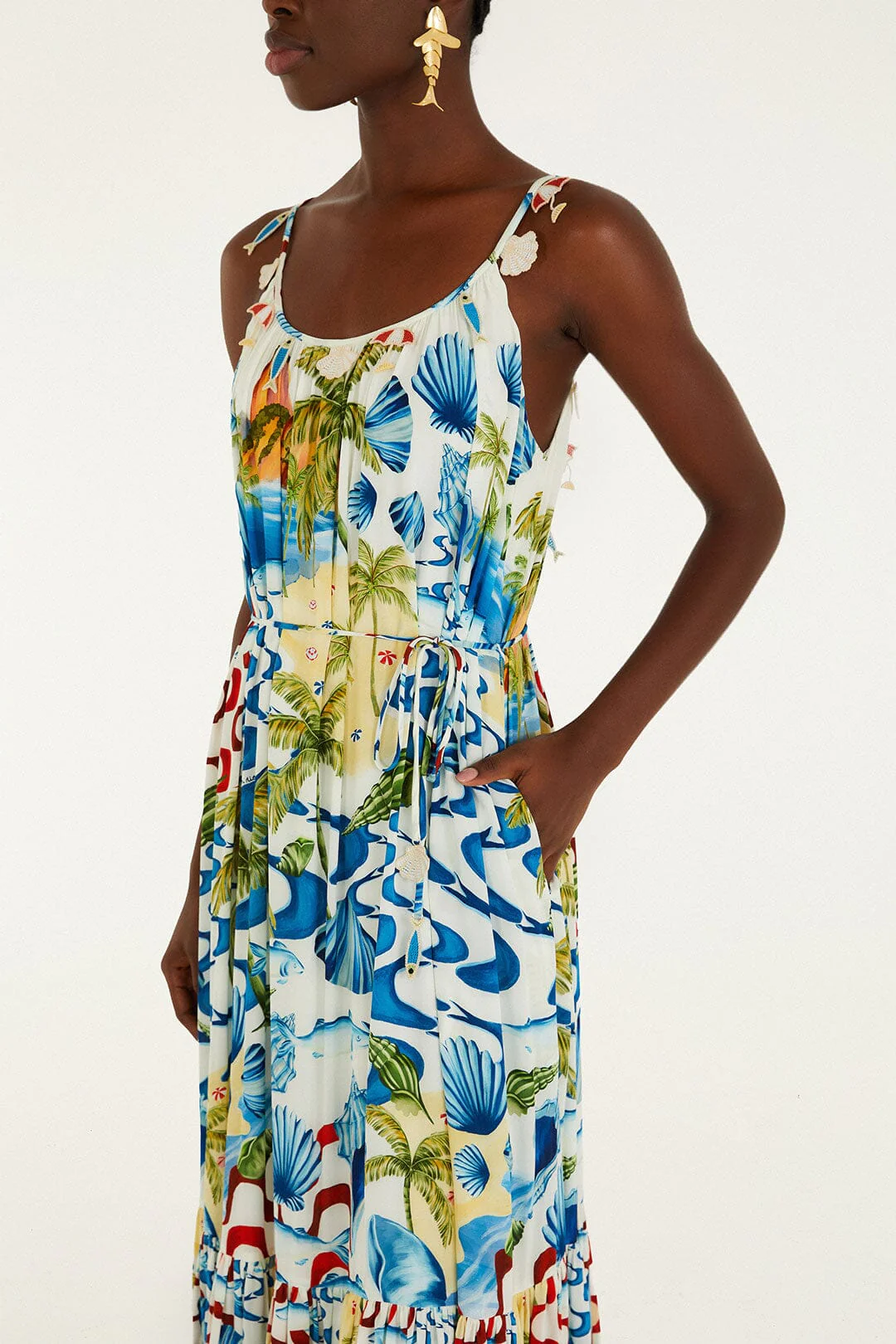 Rio Beach Off-White Maxi Dress - Image 4