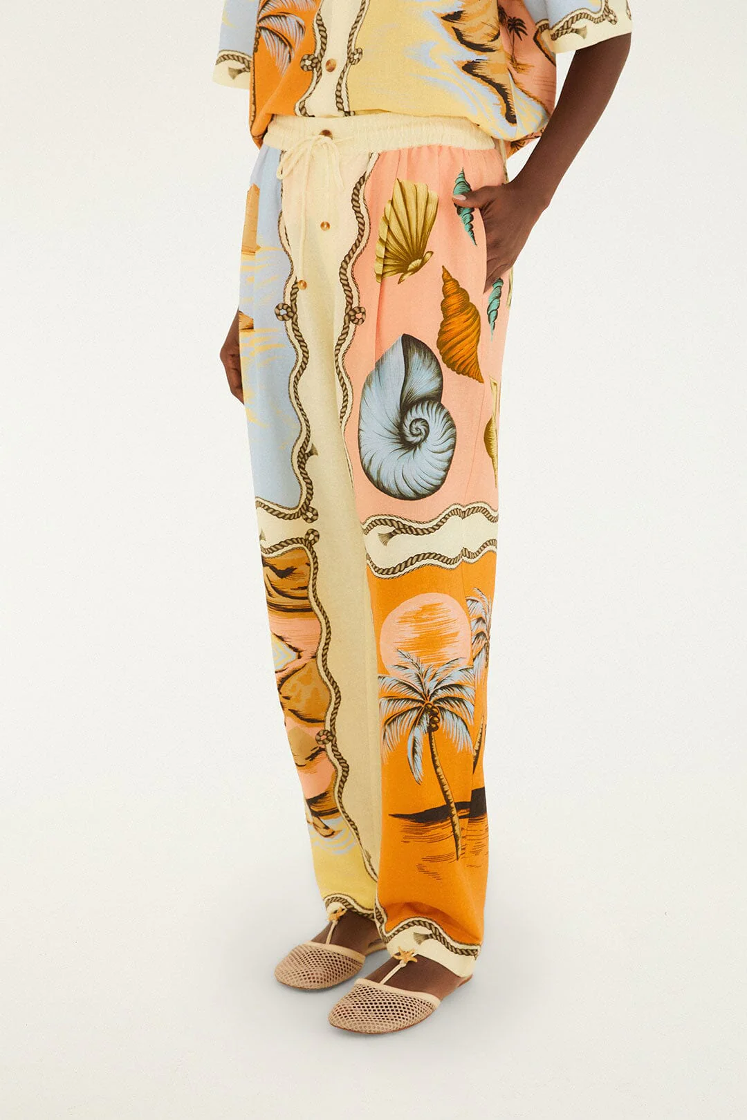 Multicolor Rio Souvenir Mixed Scarf Pants - Image 2