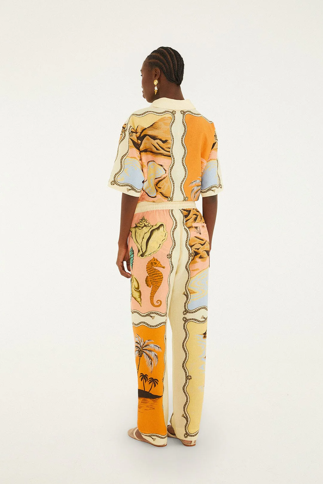 Multicolor Rio Souvenir Mixed Scarf Pants - Image 3