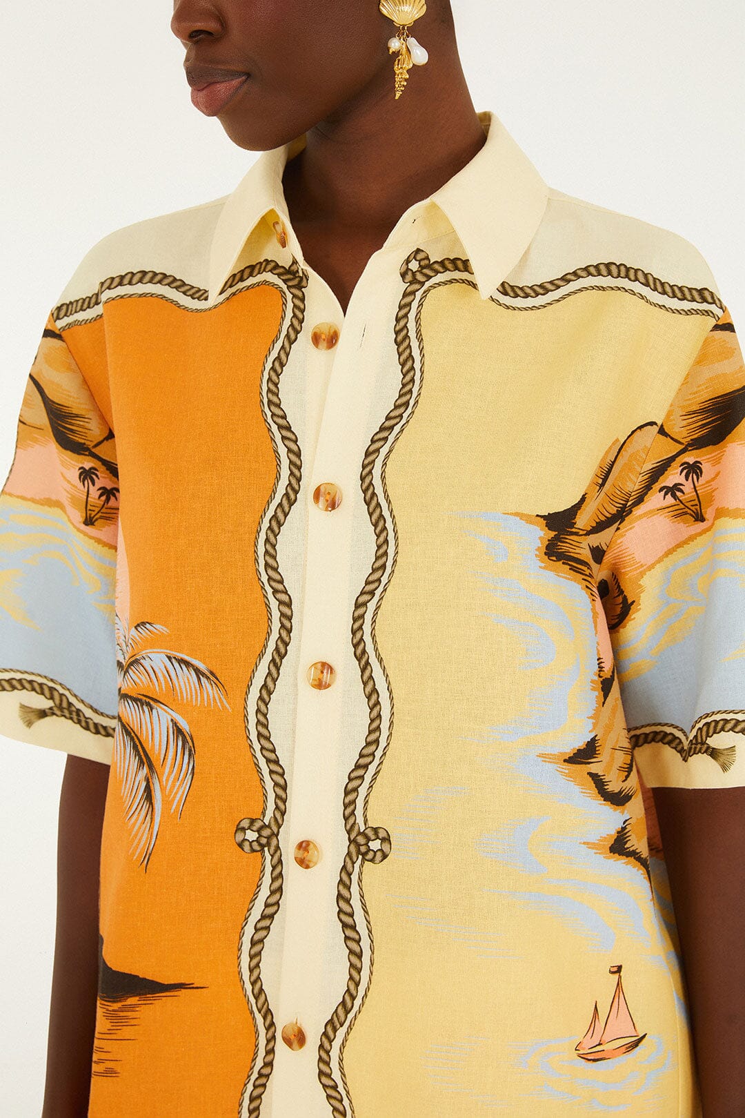 Multicolor Rio Souvenir Mixed Scarf Shirt - Image 2